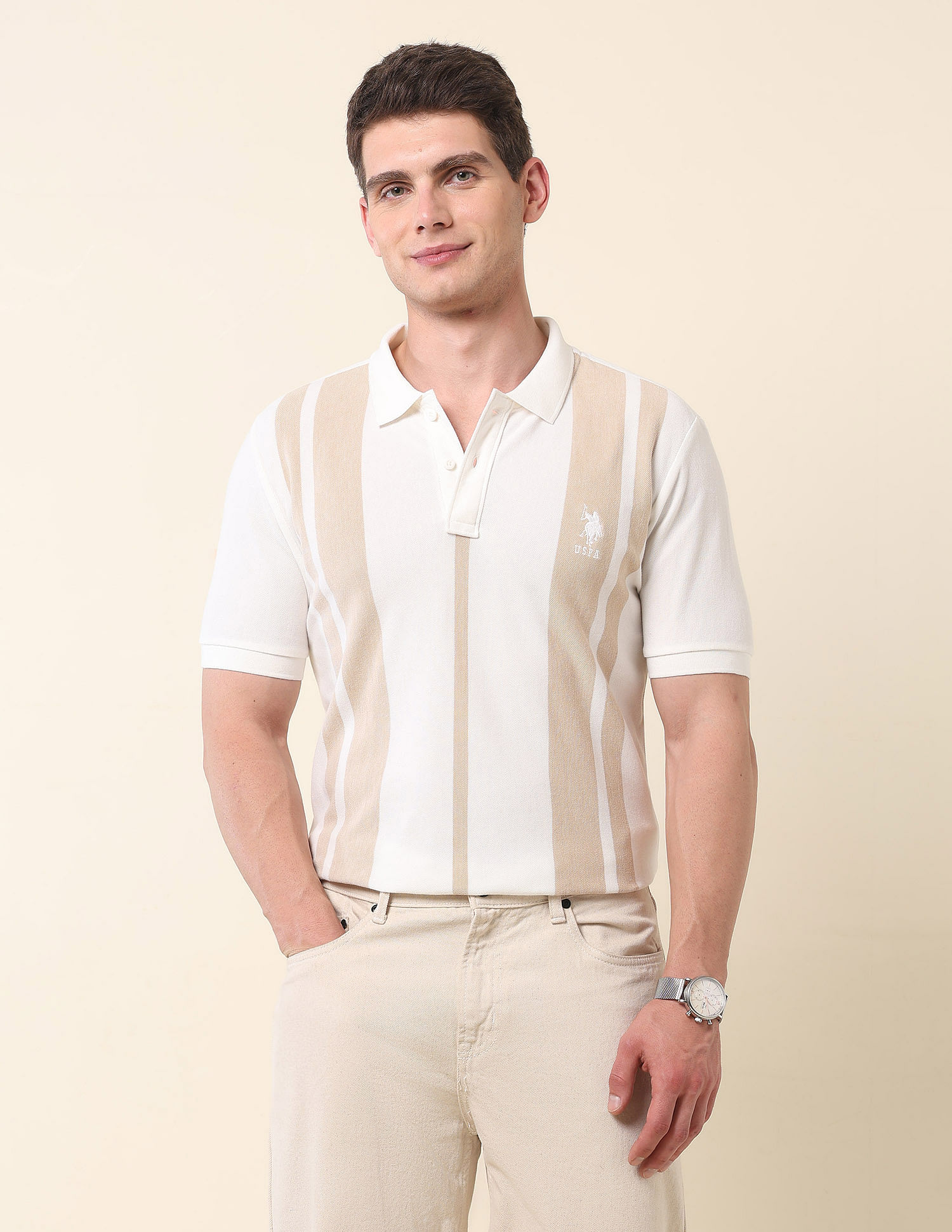 U.S. Polo Assn. Vertical Striped Classic Polo Shirt