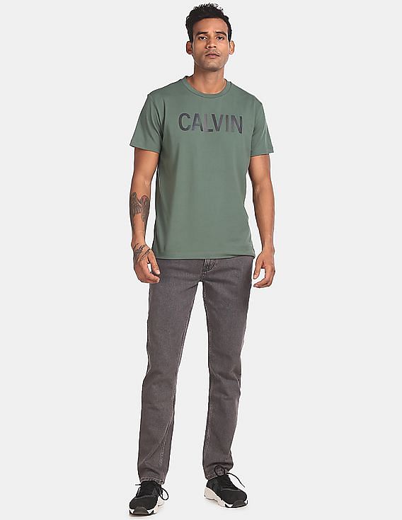 Green calvin klein t deals shirt