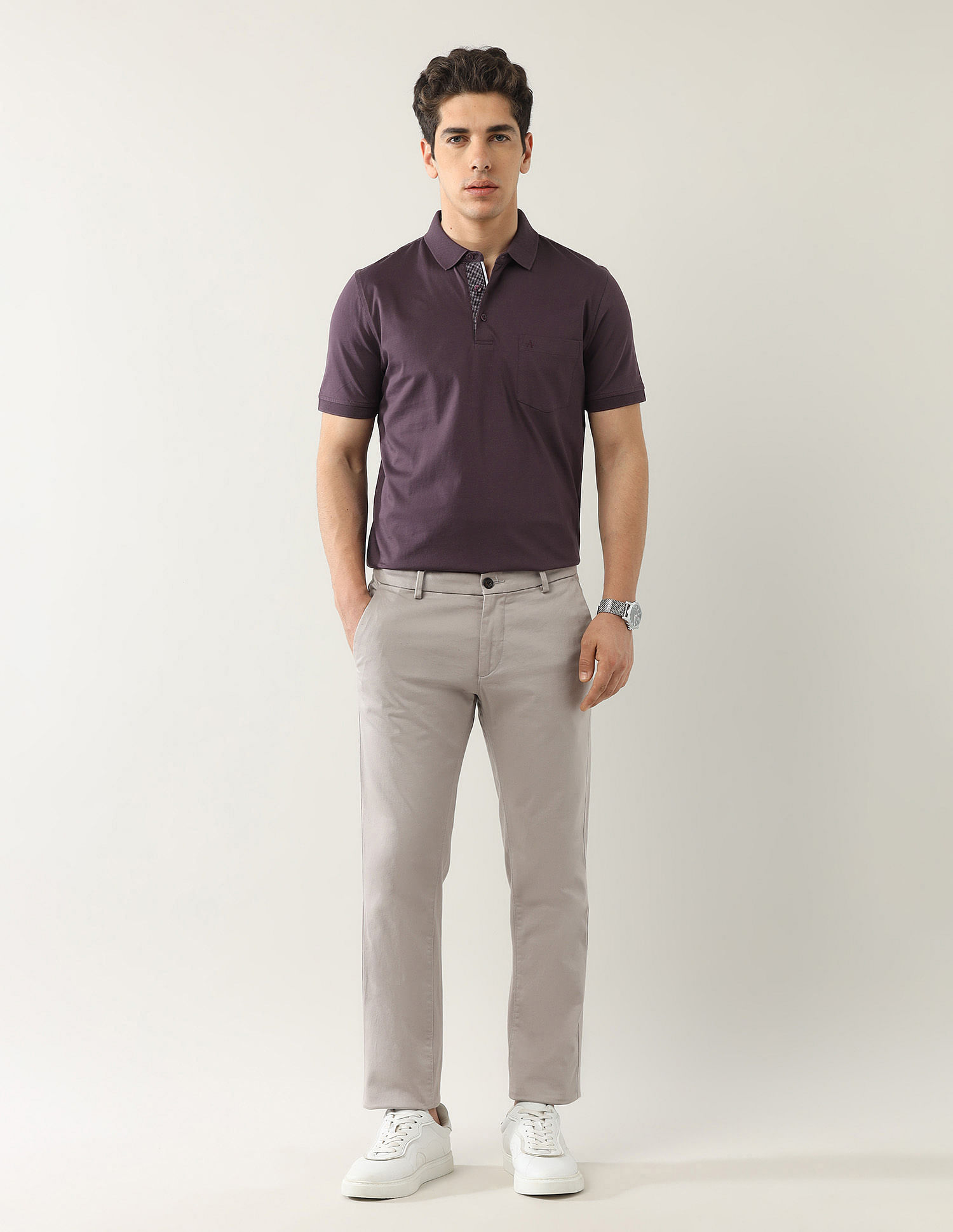 Arrow Solid Pure Cotton Polo Shirt