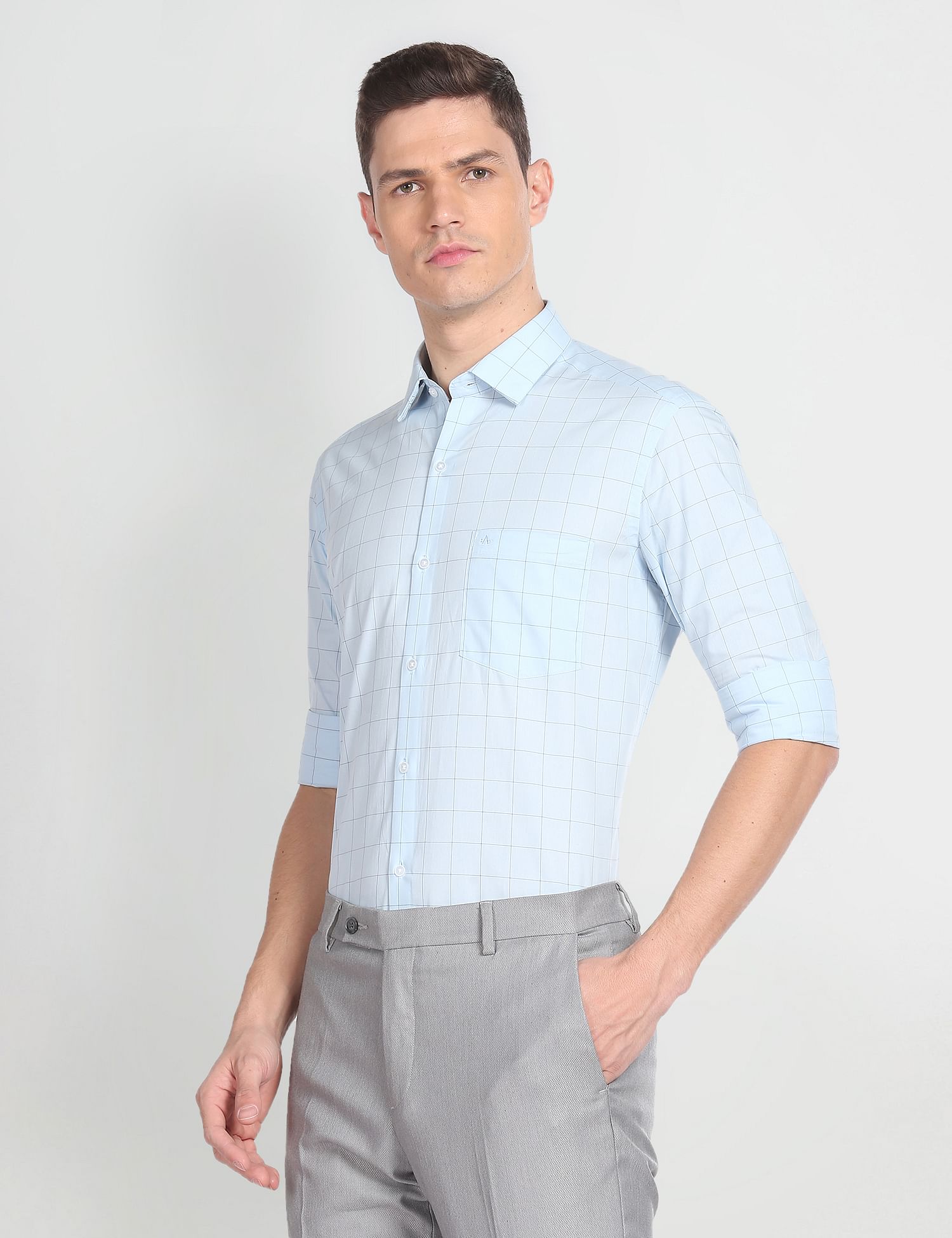 Arrow Windowpane Check Slim Fit Shirt