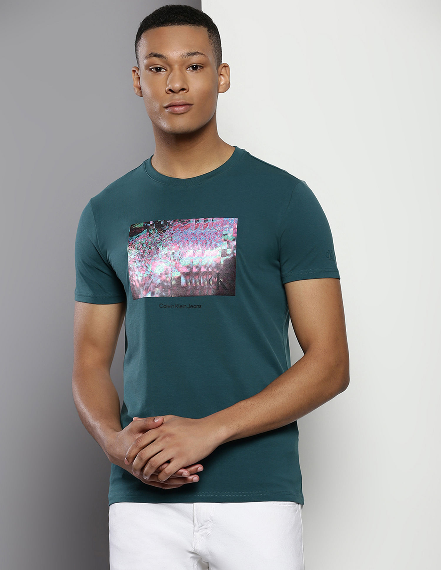 Calvin Klein Crew Neck Photo Print T-Shirt