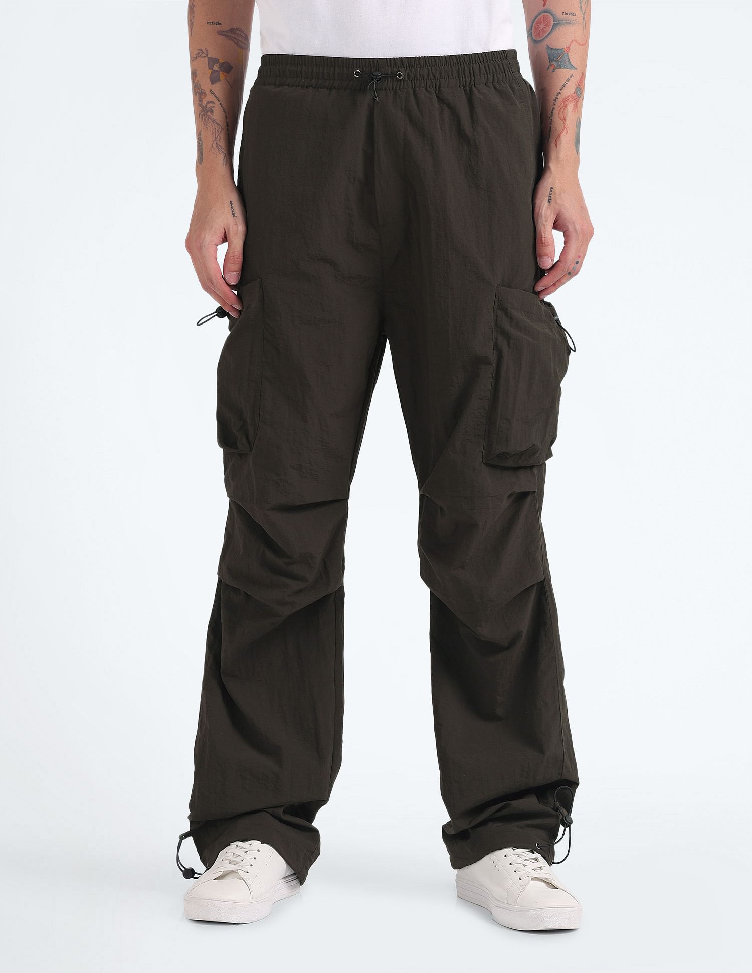 Flying Machine Mid Rise Loose Fit Cargo Pants