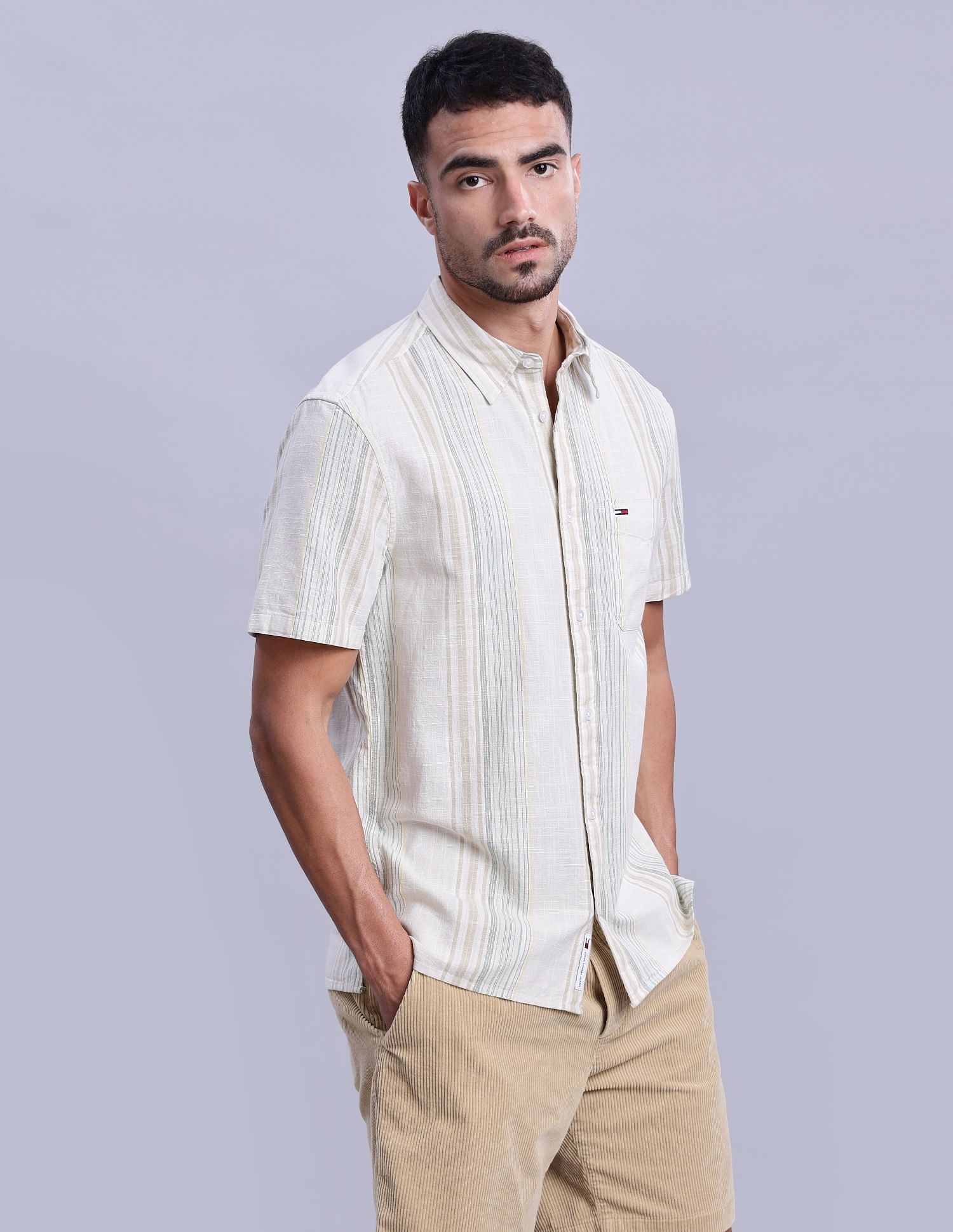 Tommy Hilfiger Striped Regular-Fit Woven Shirts