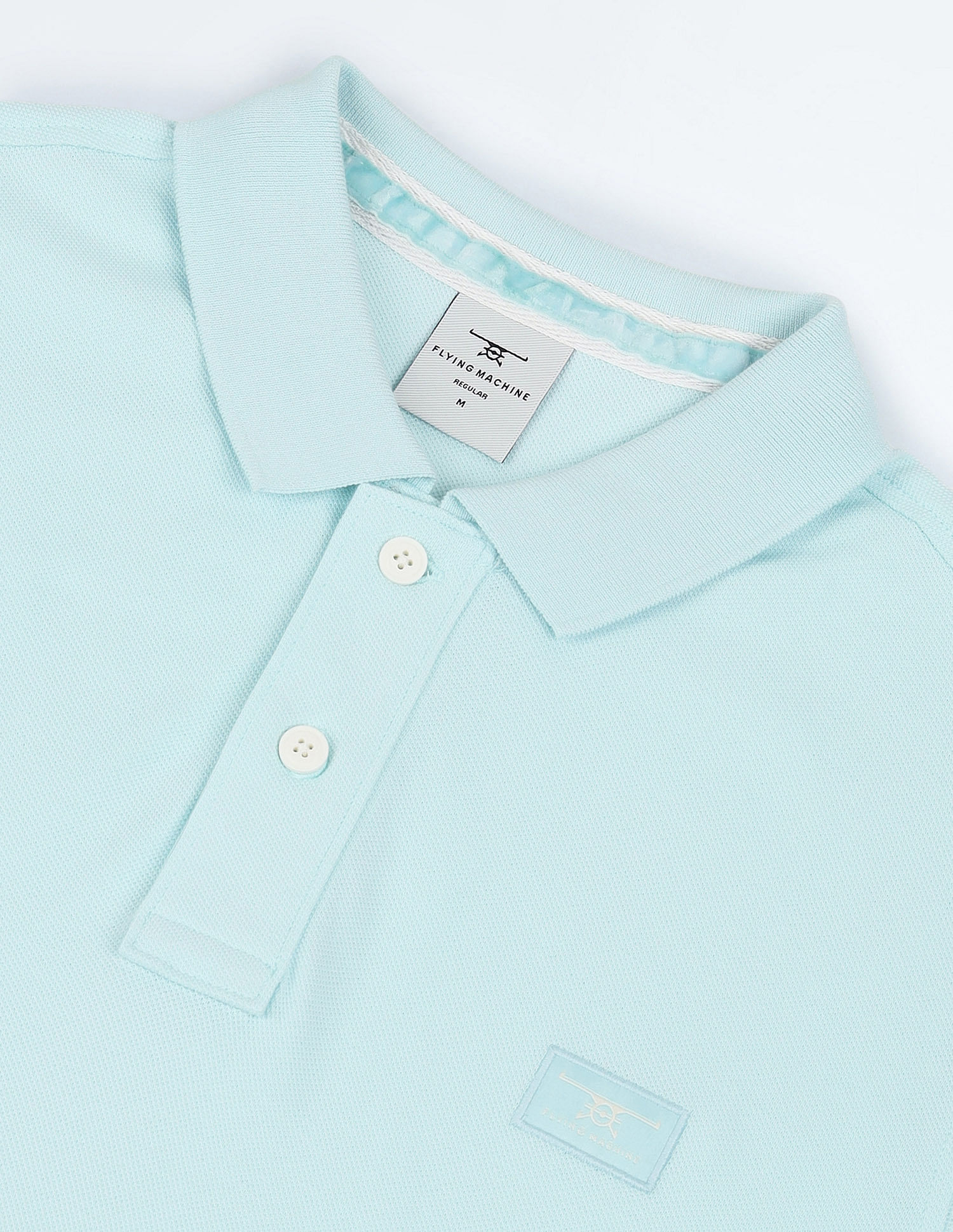 Flying Machine Pure Cotton Solid Polo Shirt