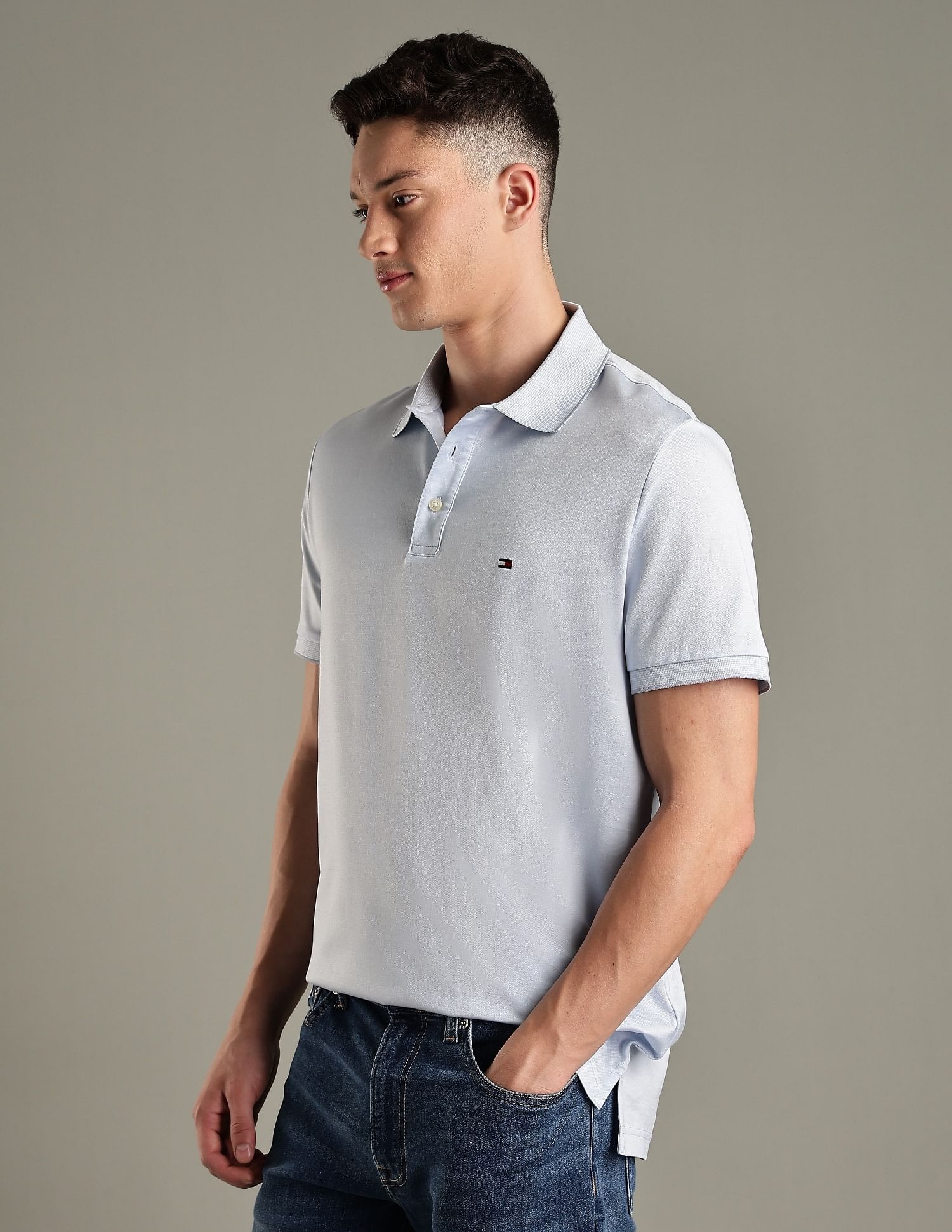 Tommy Hilfiger Solid Regular-Fit Cotton Polo Shirt