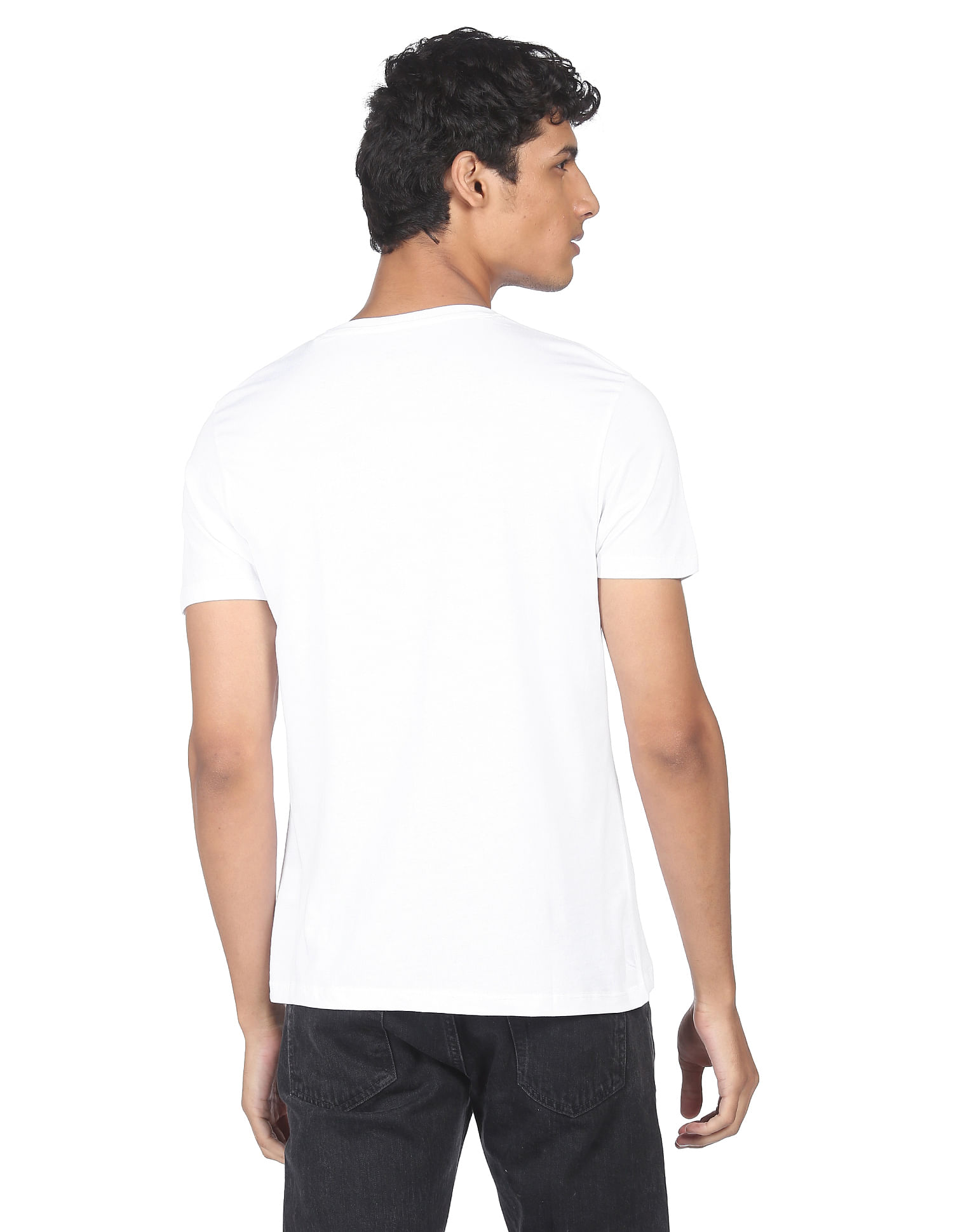 Flying Machine Pure Cotton Graphic Print T-Shirt