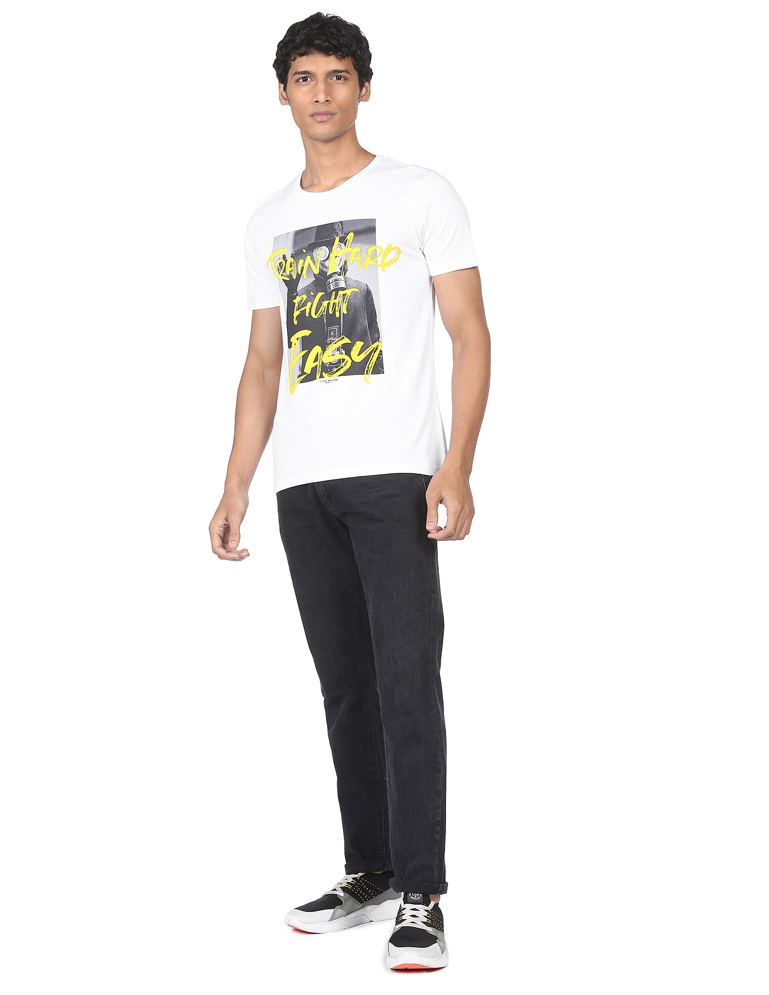 Flying Machine Pure Cotton Graphic Print T-Shirt