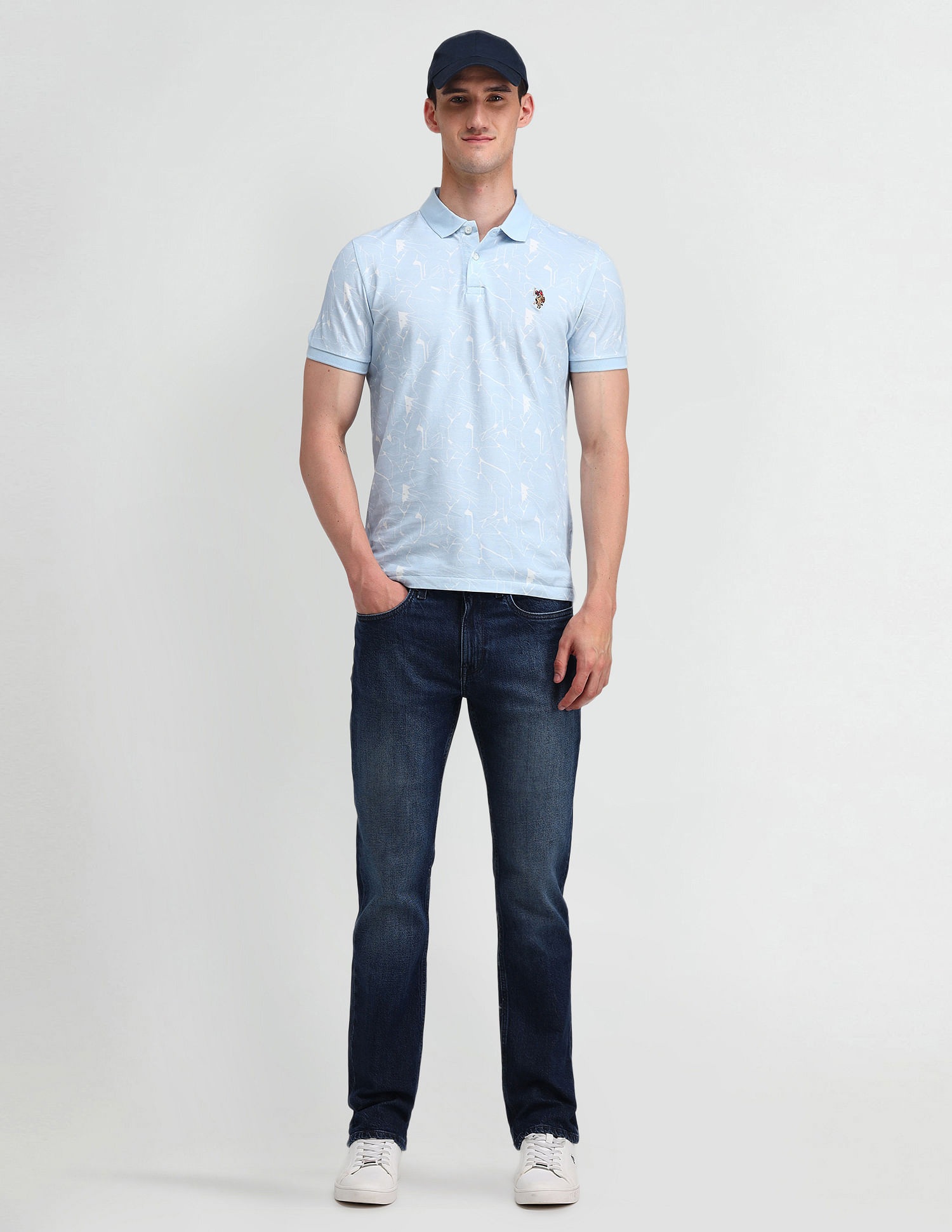 U.S. Polo Assn. Denim Co. Muscle Fit Printed Polo Shirt