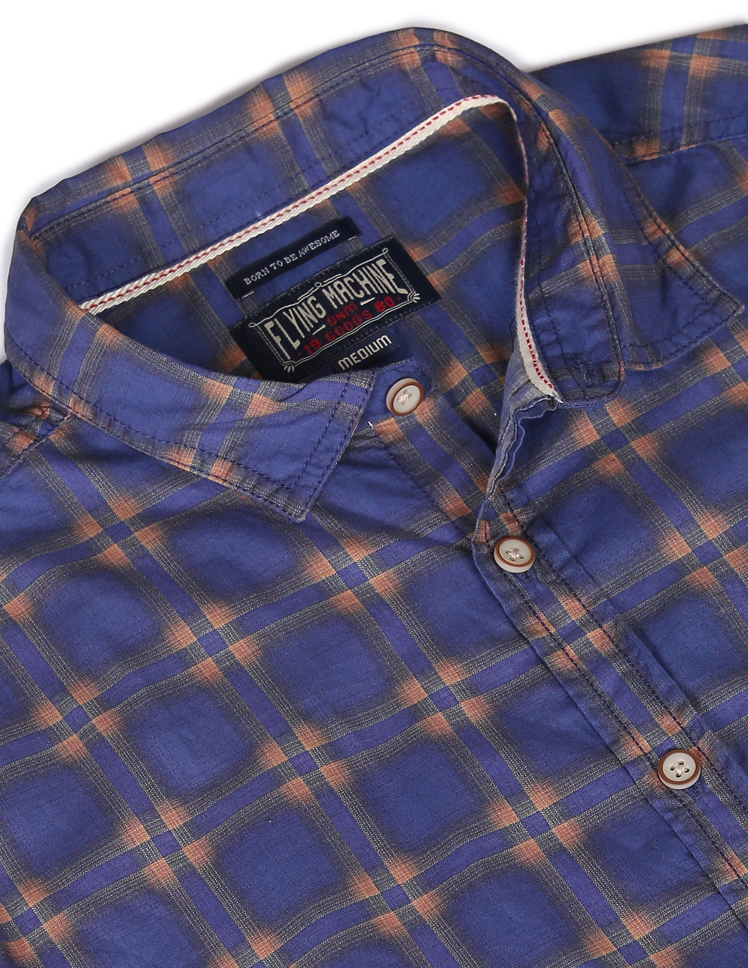 Flying Machine Check Cotton Casual Shirt
