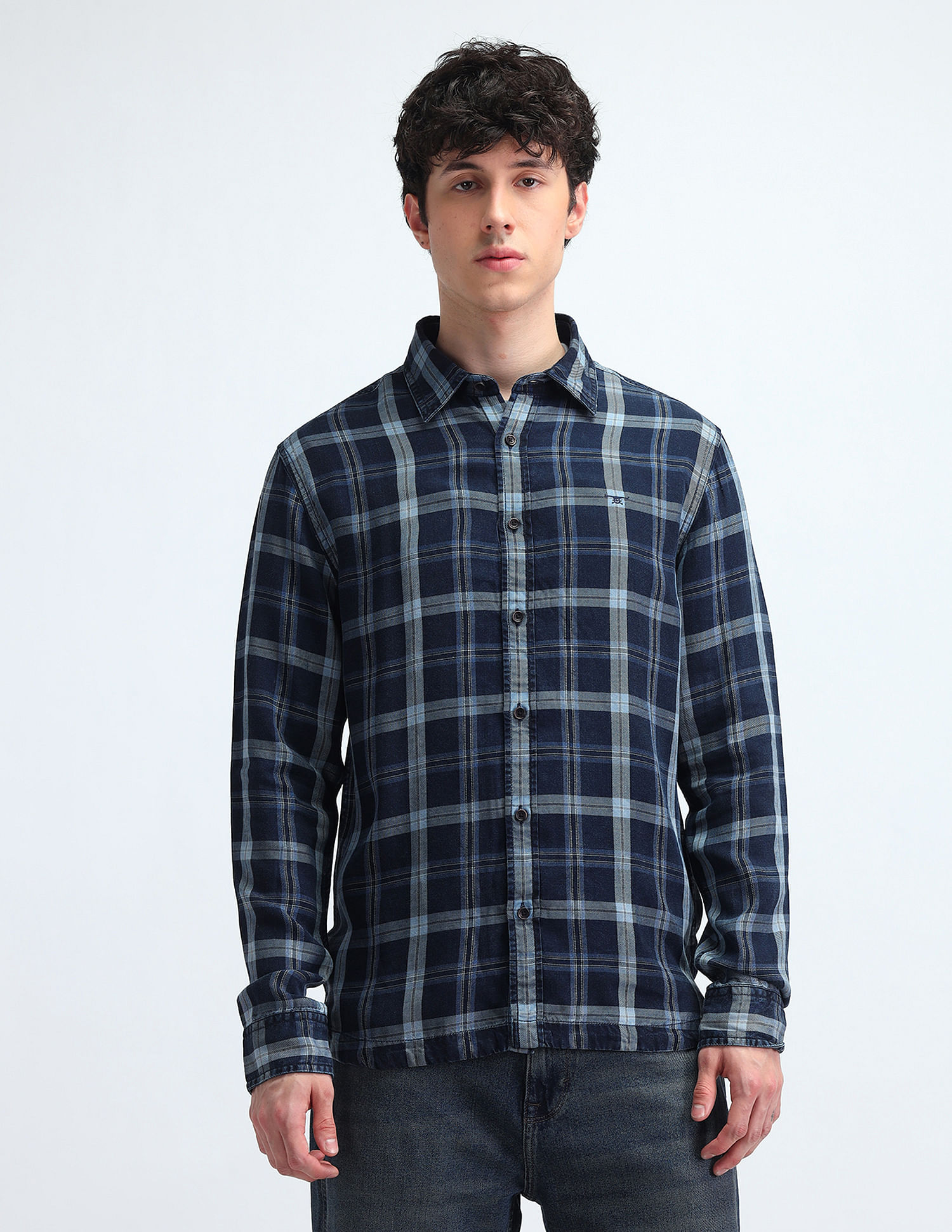 Flying Machine Tartan Checked Twill Shirt