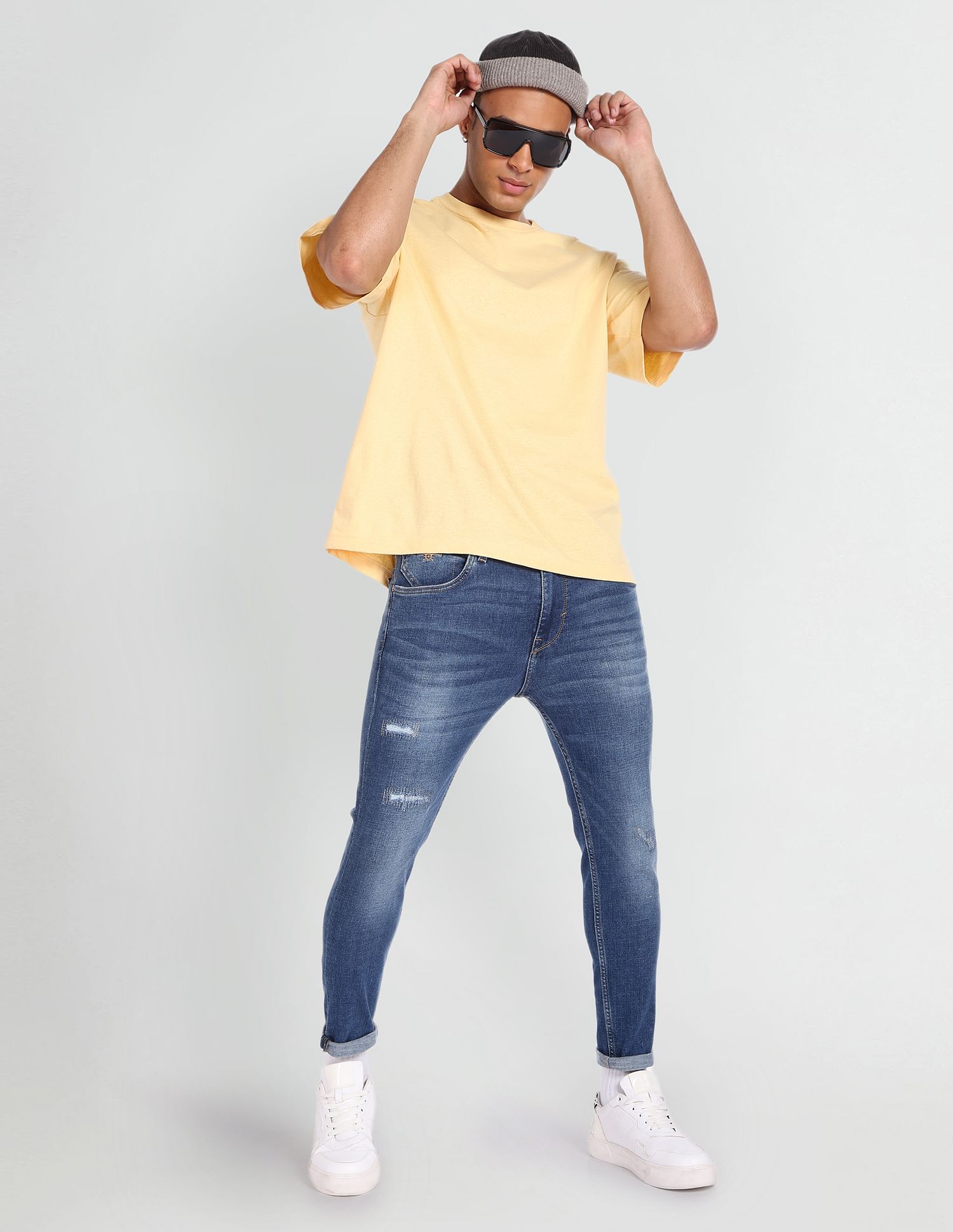 Flying Machine Skinny Fit Cropped Jeans