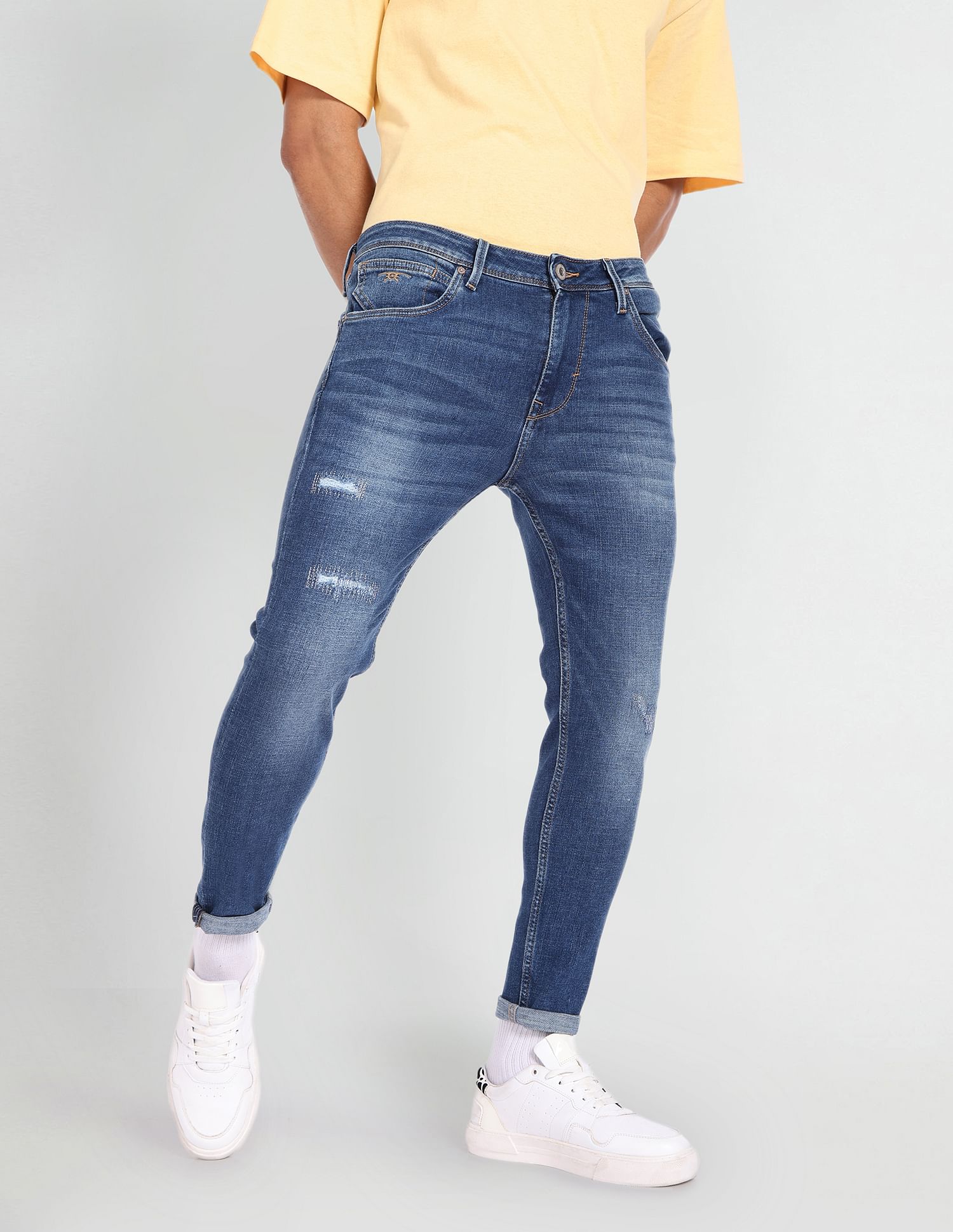 Flying Machine Skinny Fit Cropped Jeans