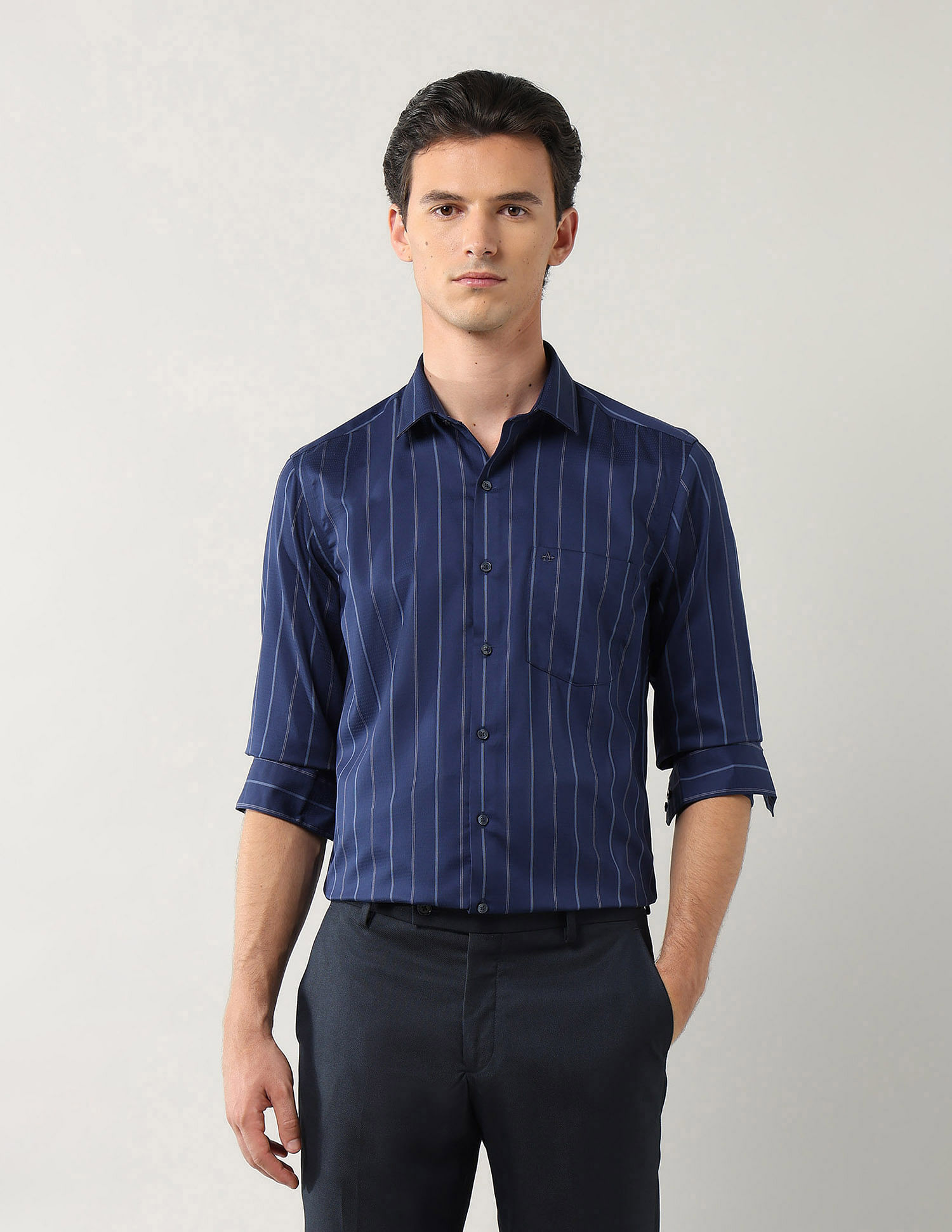 Arrow Vertical Striped Pure Cotton Shirt