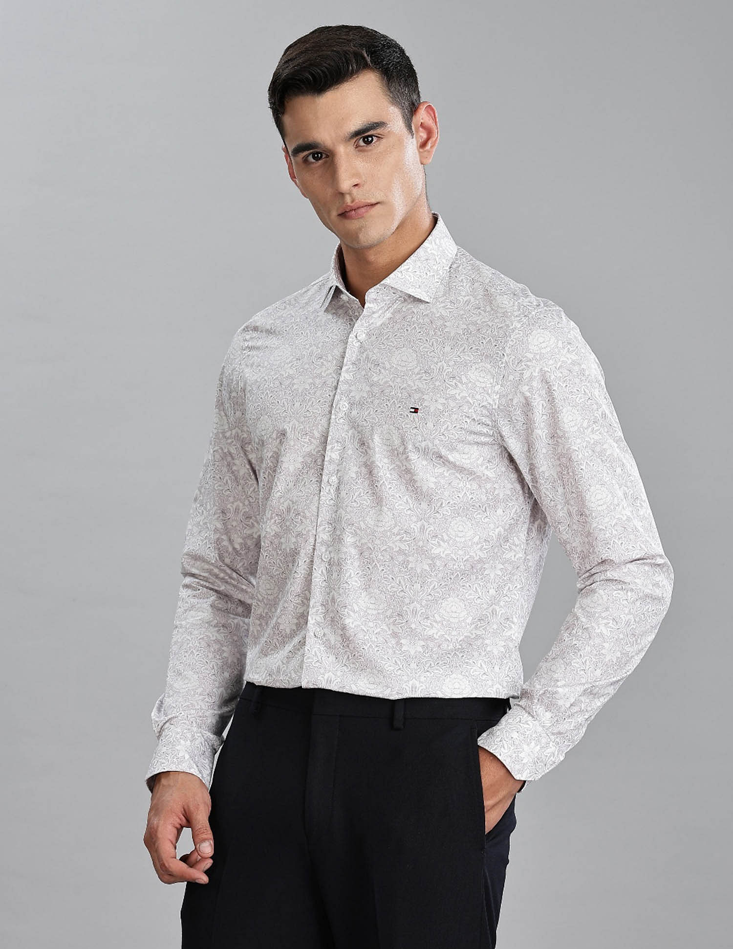 Tommy Hilfiger Printed Slim Fit Plain Woven Shirt