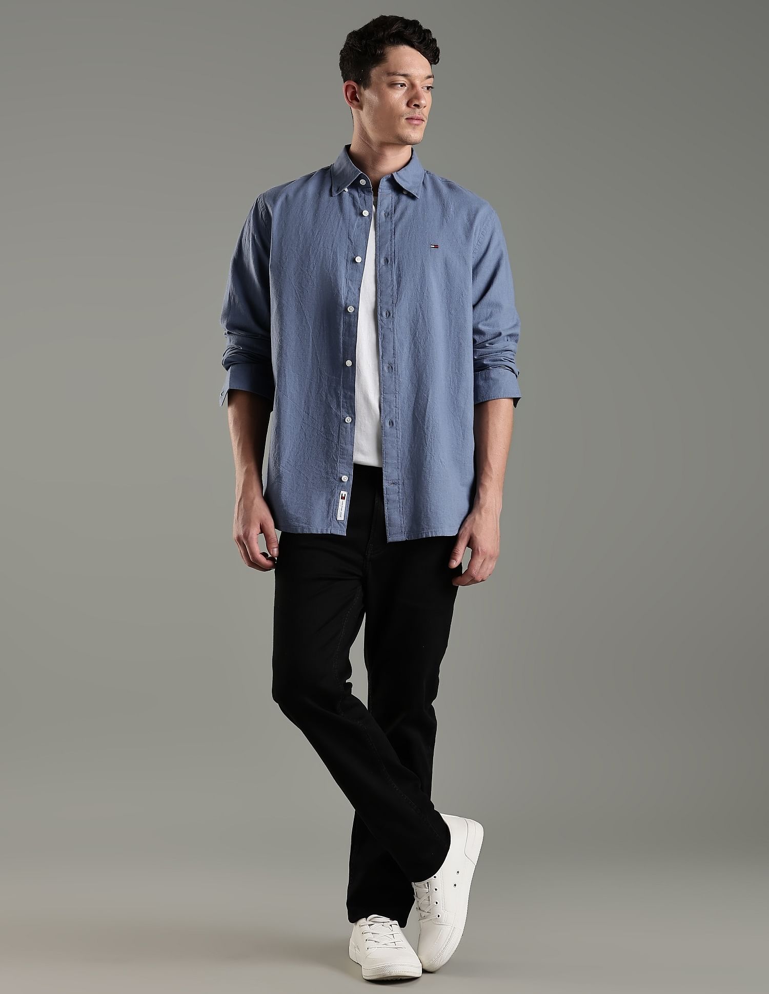 Tommy Hilfiger Solid Regular Fit Cotton Shirt