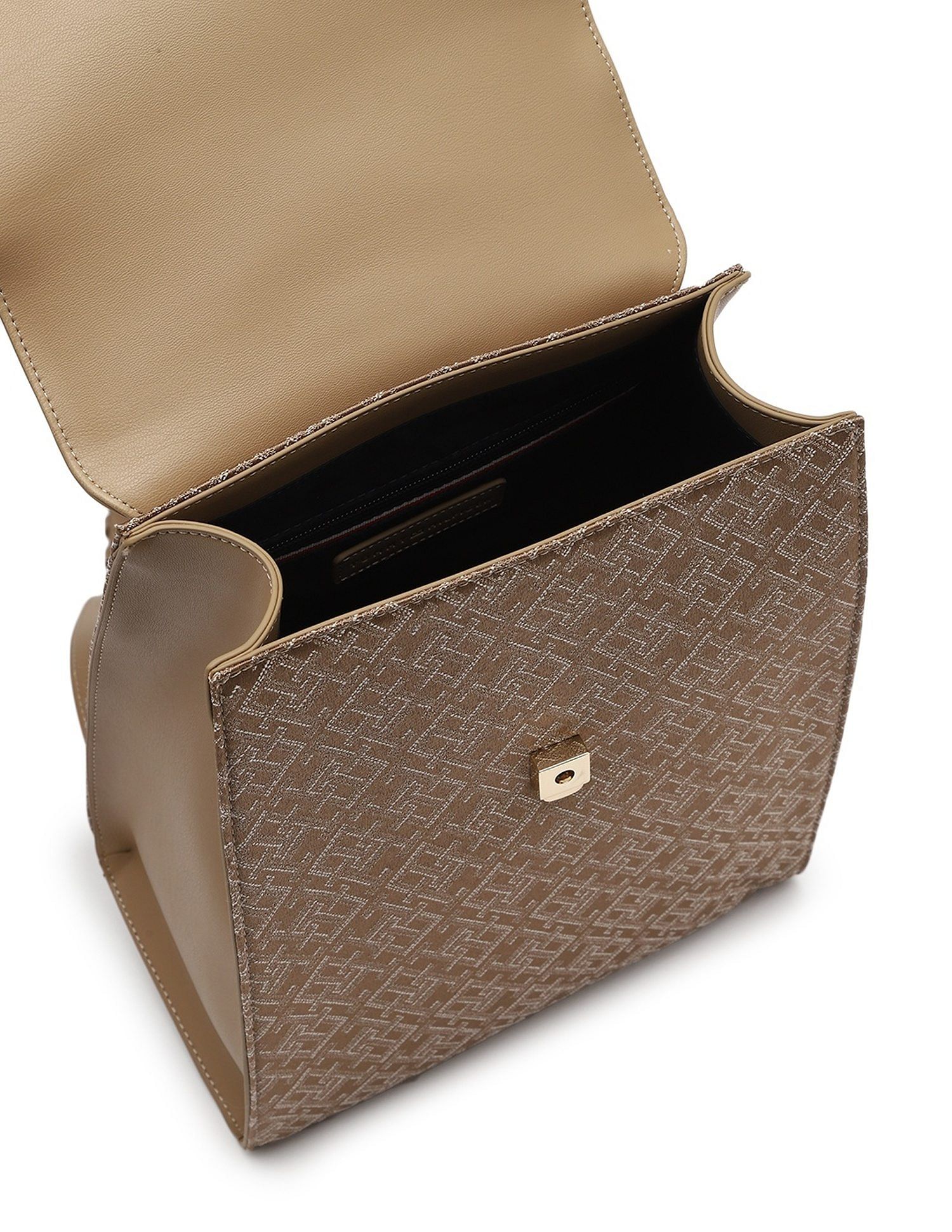 Tommy Hilfiger Logo Khaki Polyester Backpack