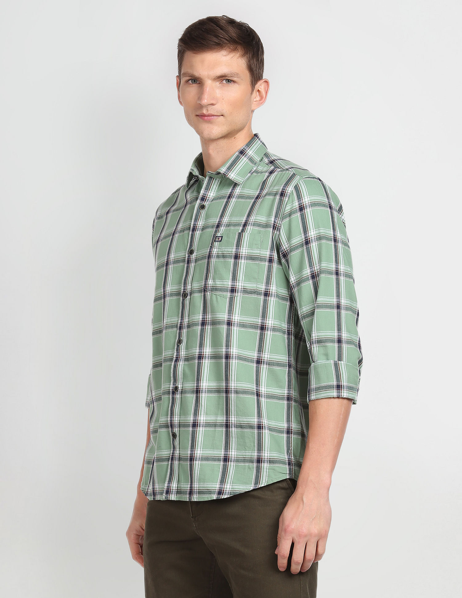Arrow Sports Tartan Check Twill Casual Shirt