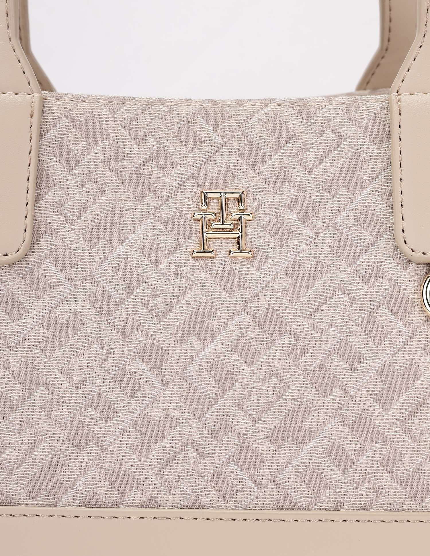 Tommy Hilfiger Logo Brown Pu Handbag