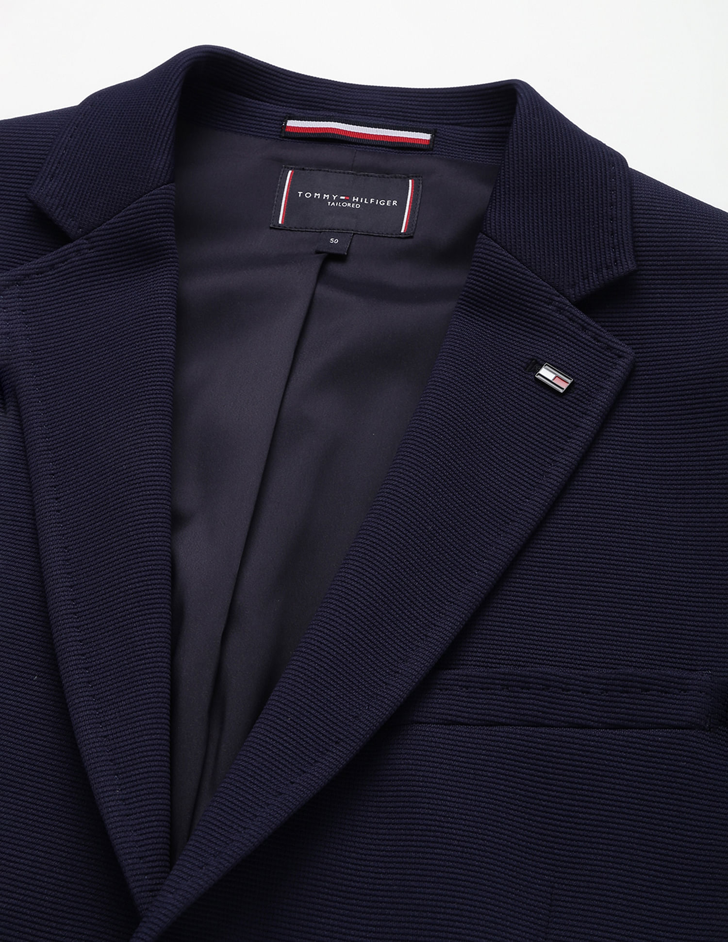 Tommy Hilfiger Notch Collar Rib Knit Blazer
