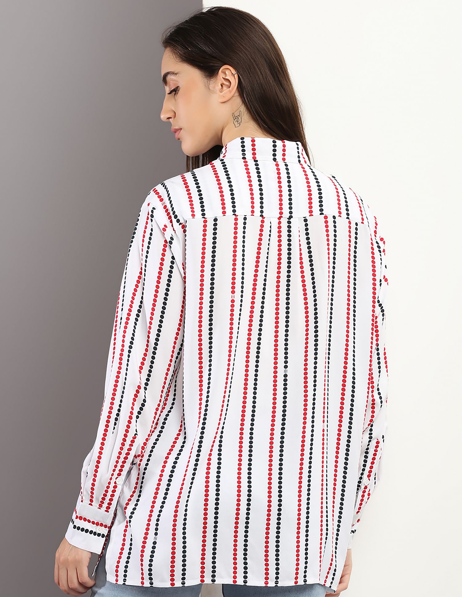 Tommy Hilfiger Viscose Geometric Print Relaxed Fit Shirt