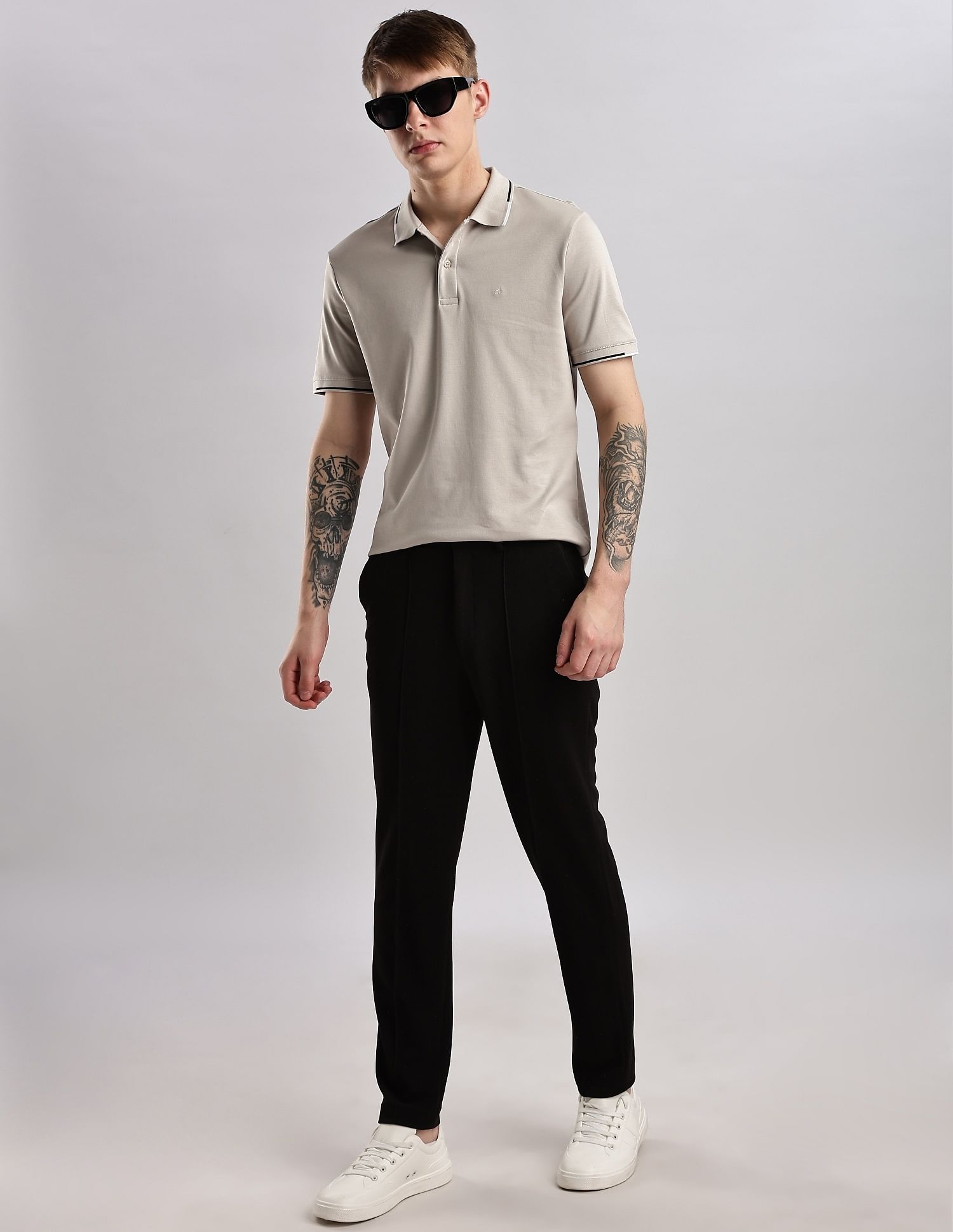 Calvin Klein Jeans Solid Slim Fit Cotton Polo Shirt