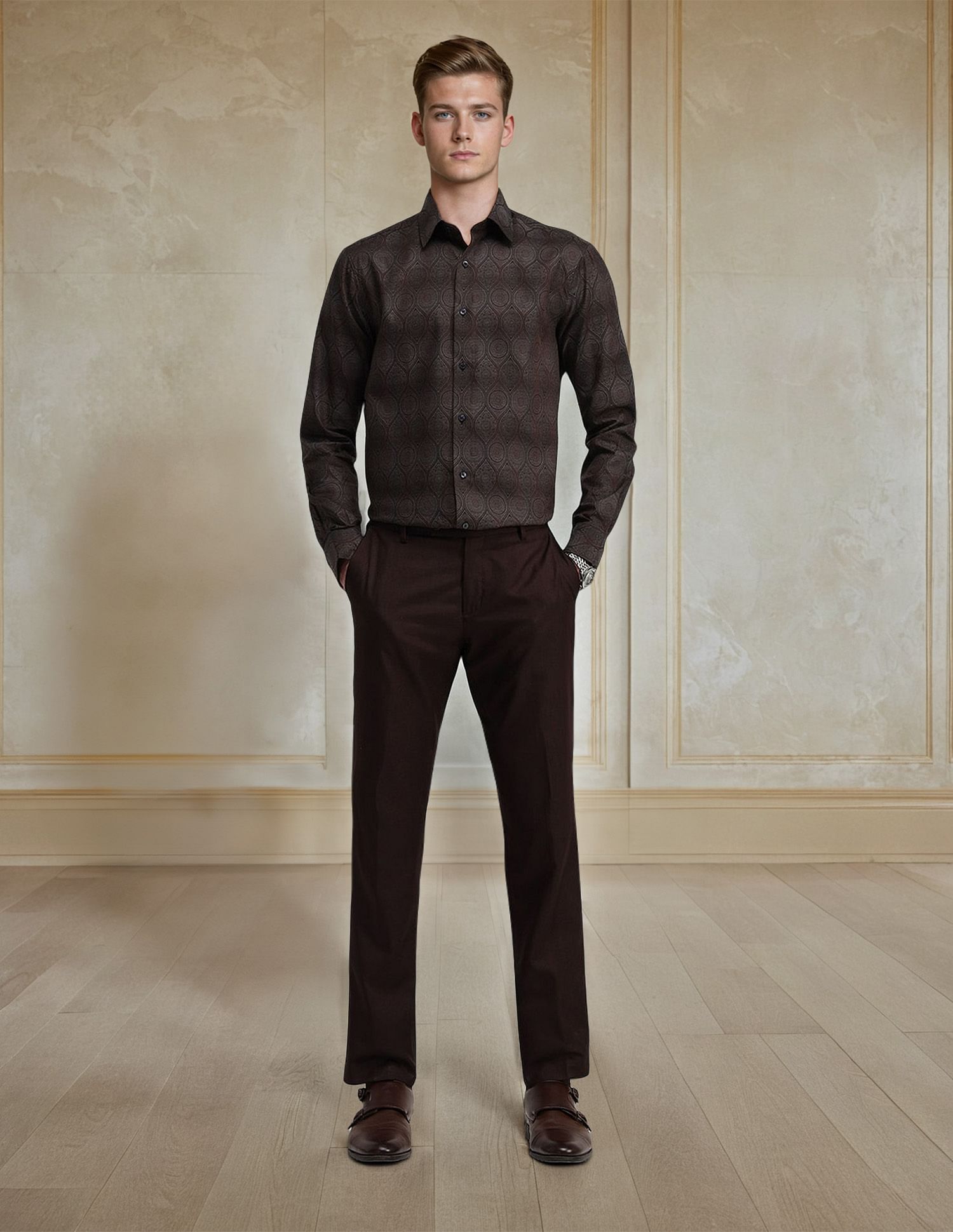 Arrow Tailored Fit Jaquard Shirt