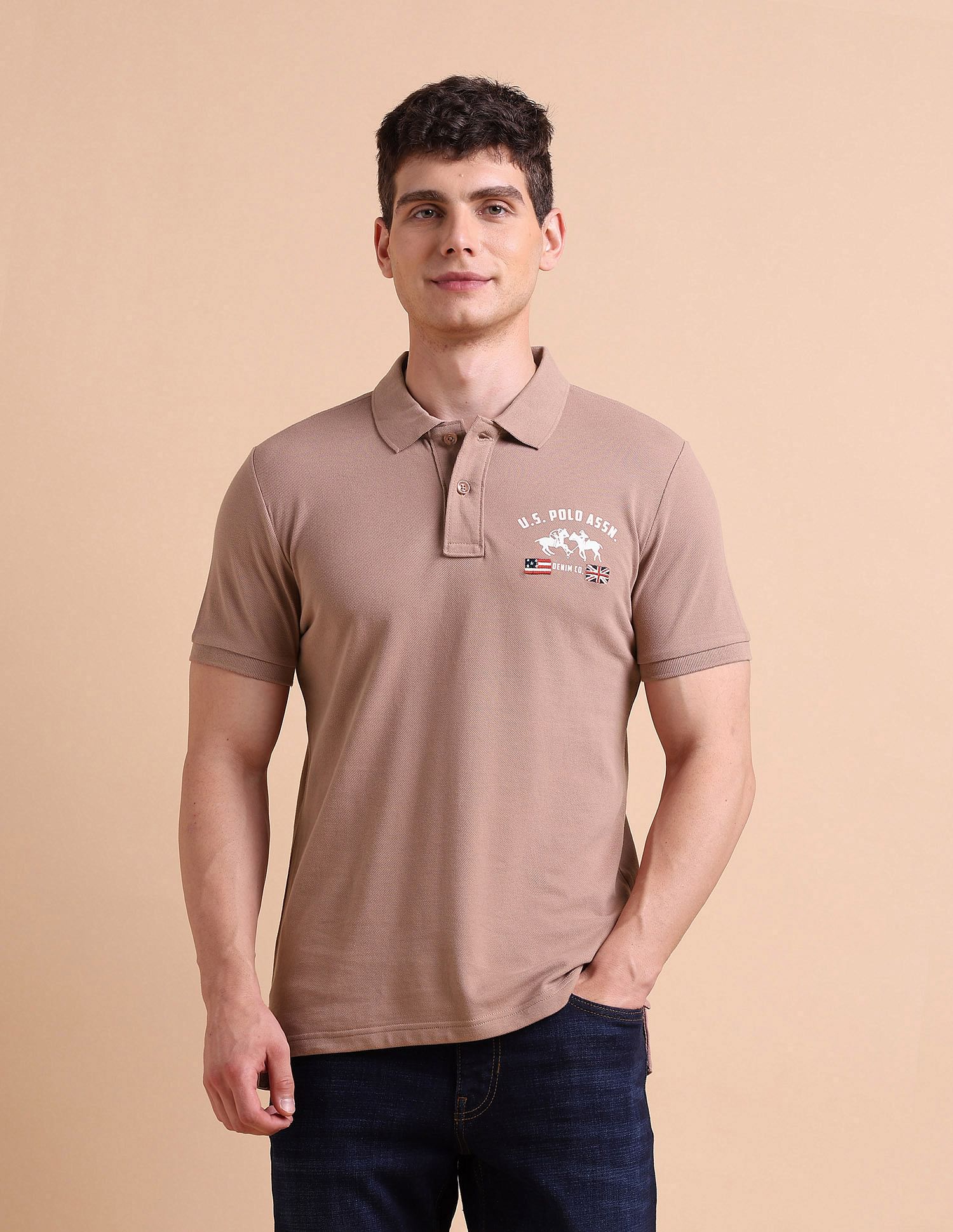 U.S. Polo Assn. Denim Co. Brand Printed Muscle Fit Polo Shirt