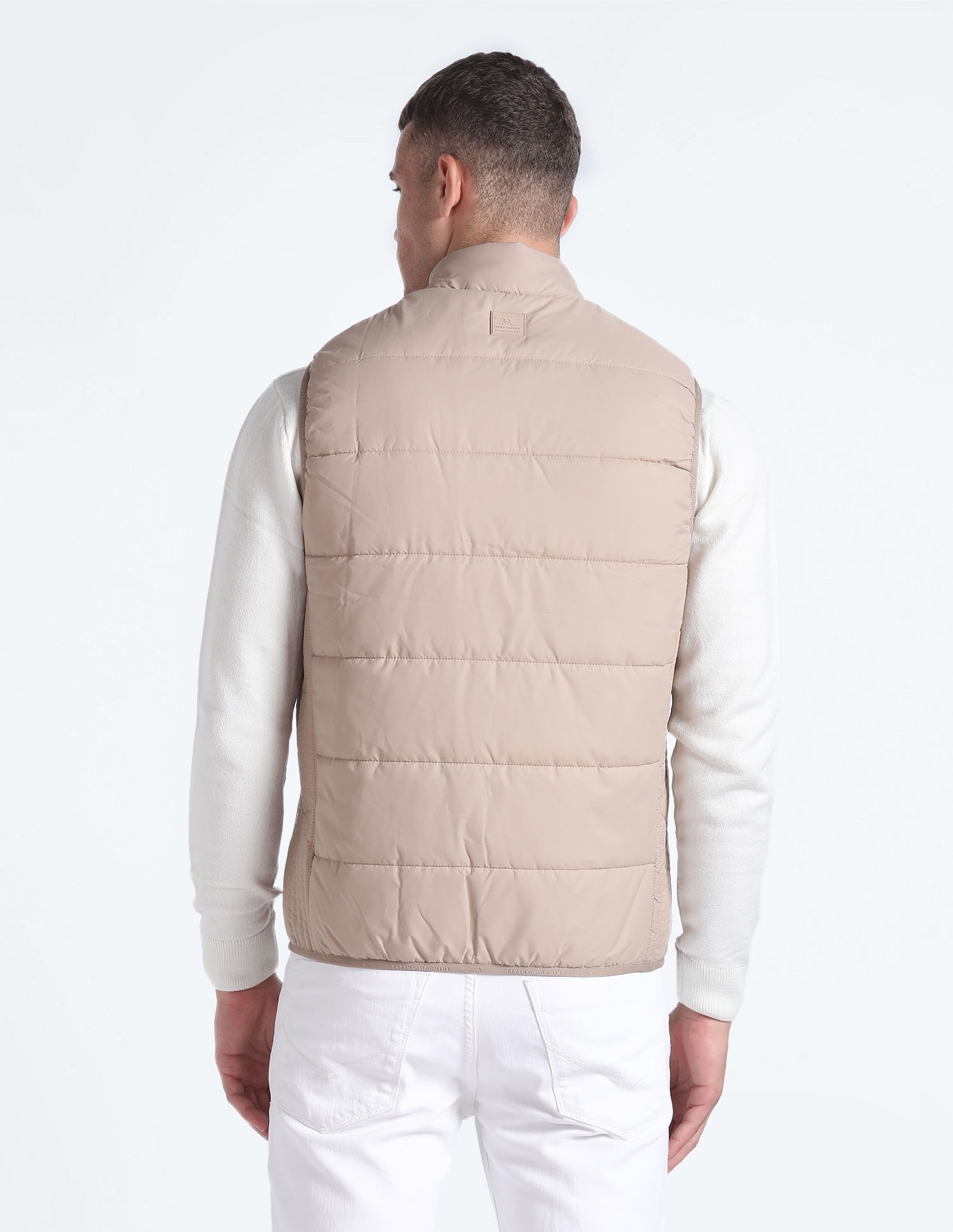 Flying Machine High Neck Sleeveless Quilted Jacket