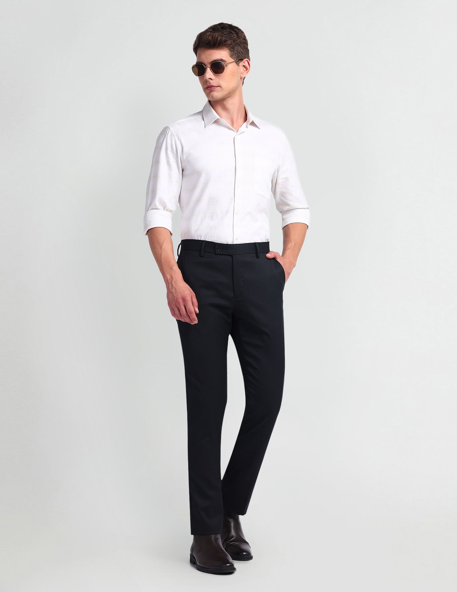 Arrow Mid Rise Tapered Fit Trousers