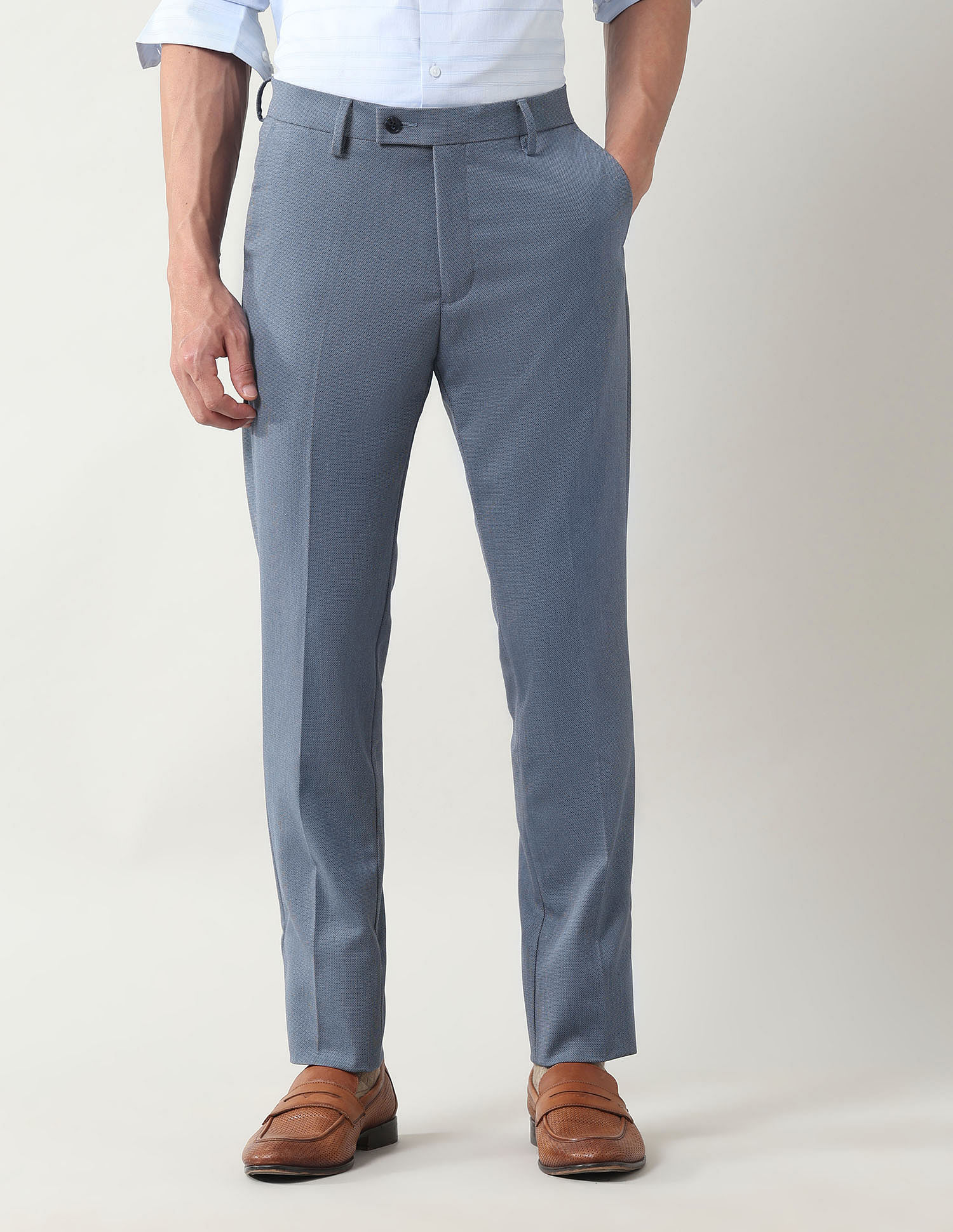 Arrow Slim Fit Textured Trousers