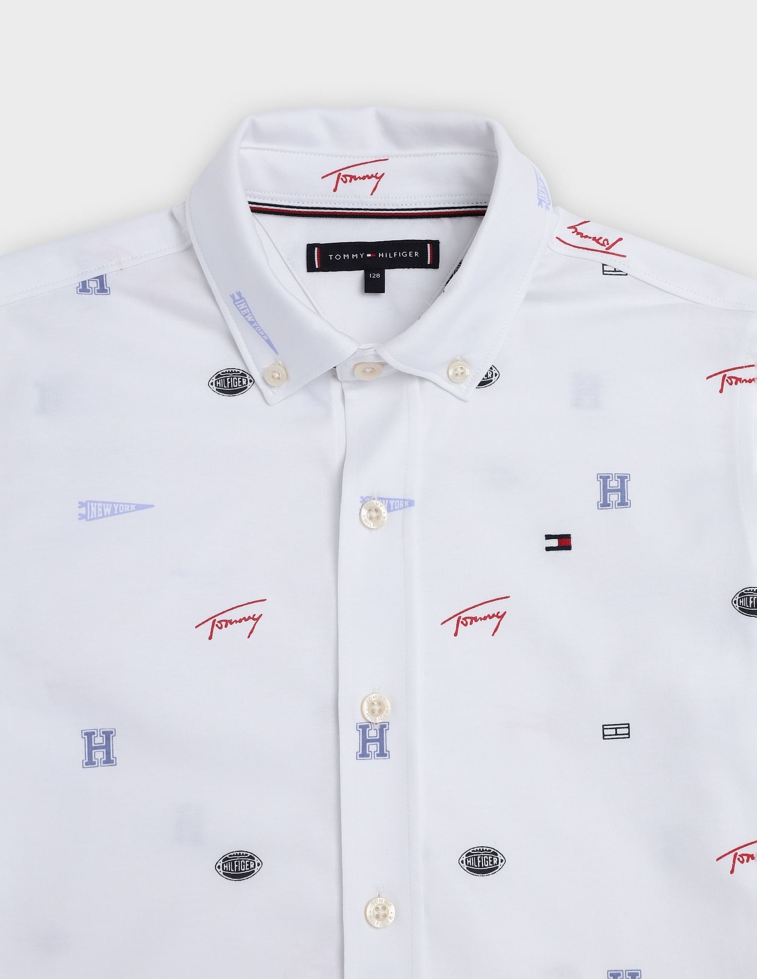Tommy Hilfiger Kids Boys Logo Regular Fit Cotton Shirt
