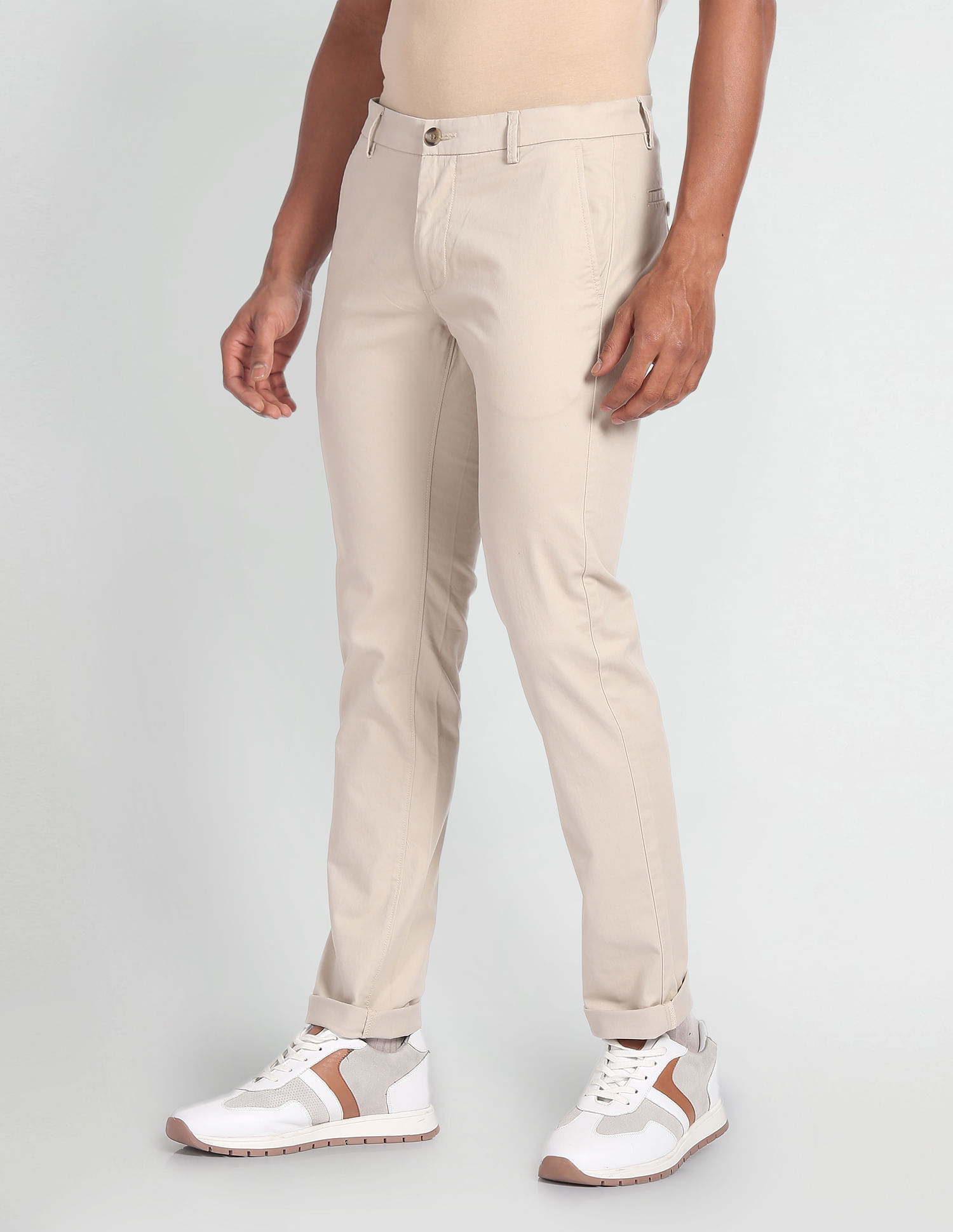 Arrow Sports Low Rise Flat Front Trousers