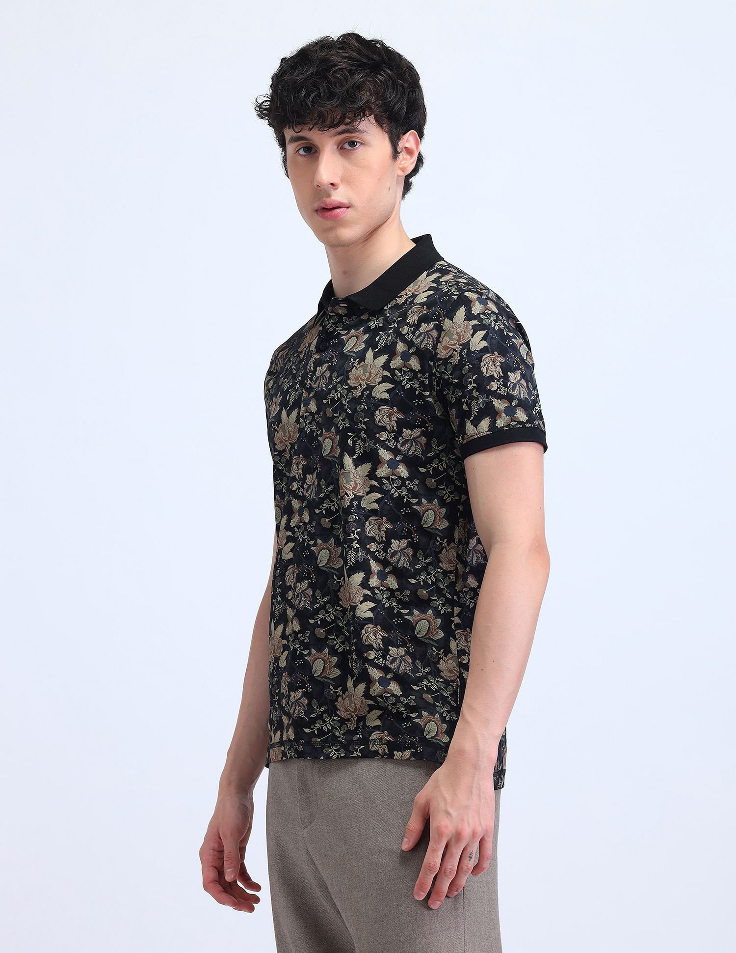 Flying Machine All Over Printed Polo Shirt