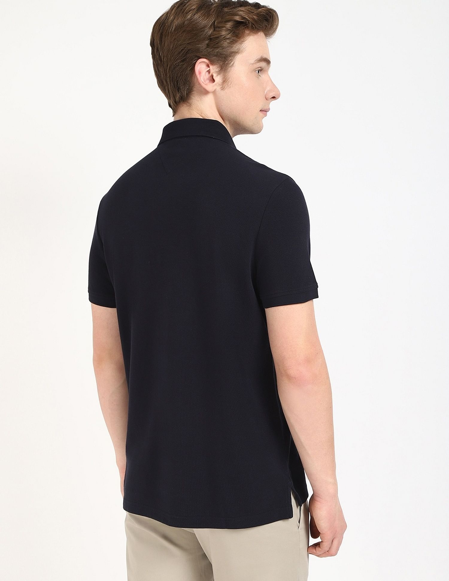 Tommy Hilfiger Solid Regular-Fit Cotton Polo Shirt