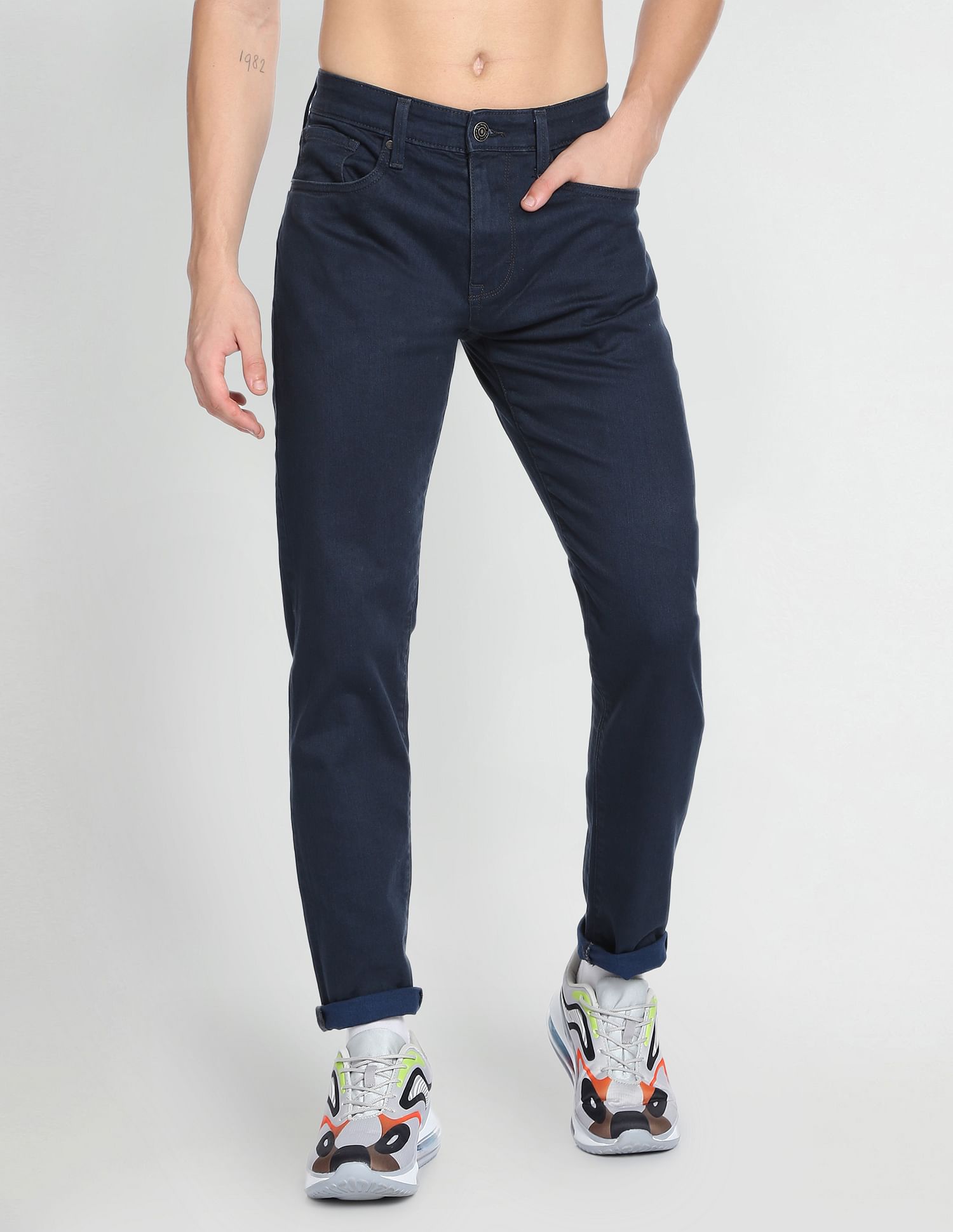 Flying Machine Slash Slim Tapered Fit Classic Vintage Jeans