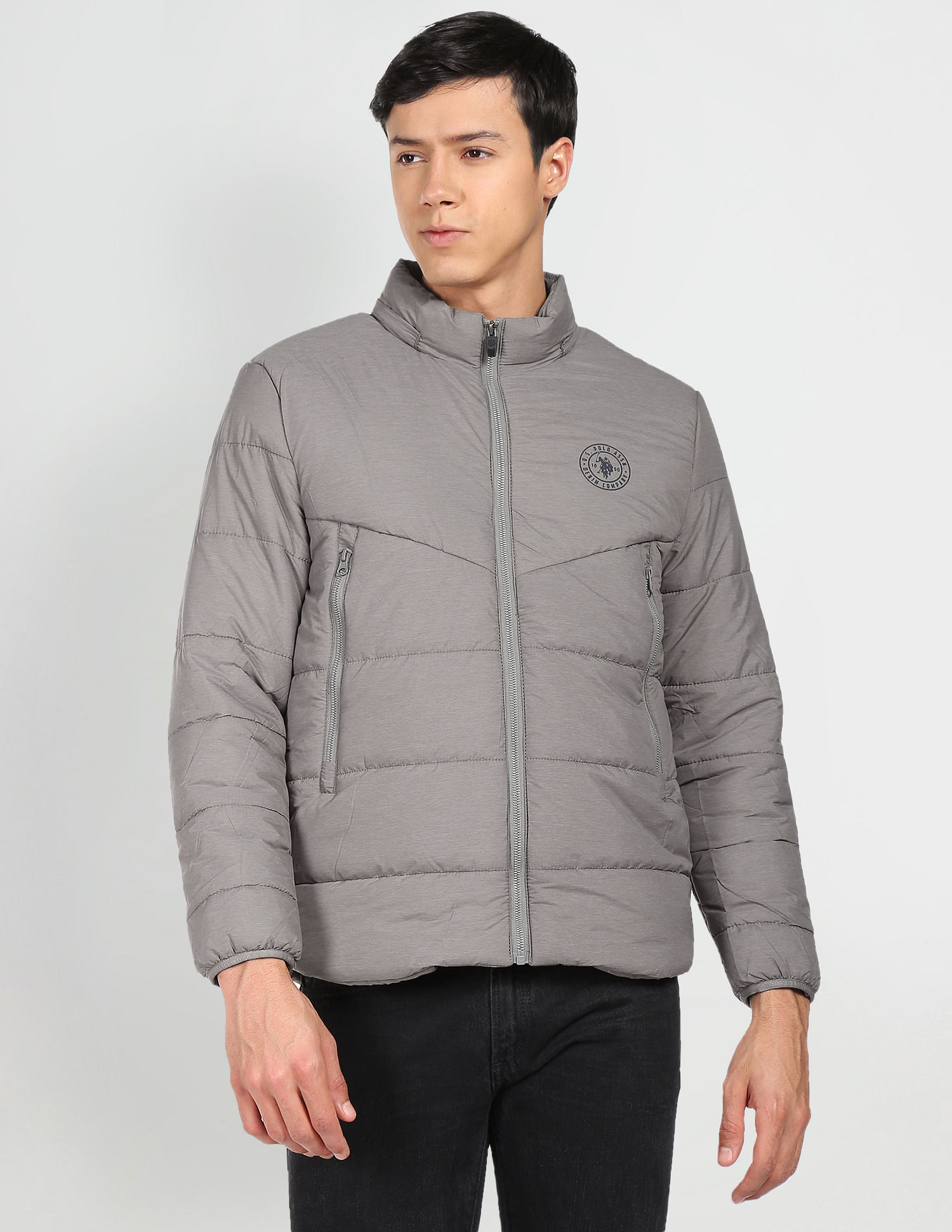U.S. Polo Assn. Denim Co. Detachable Hood Heathered Heat Tech Jacket