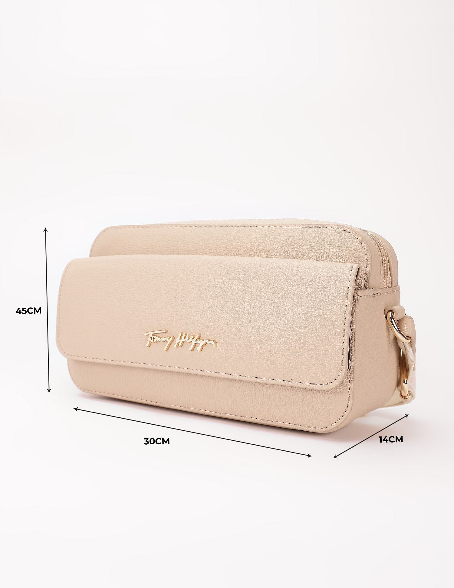 Tommy Hilfiger Solid Beige Pu Sling Bag