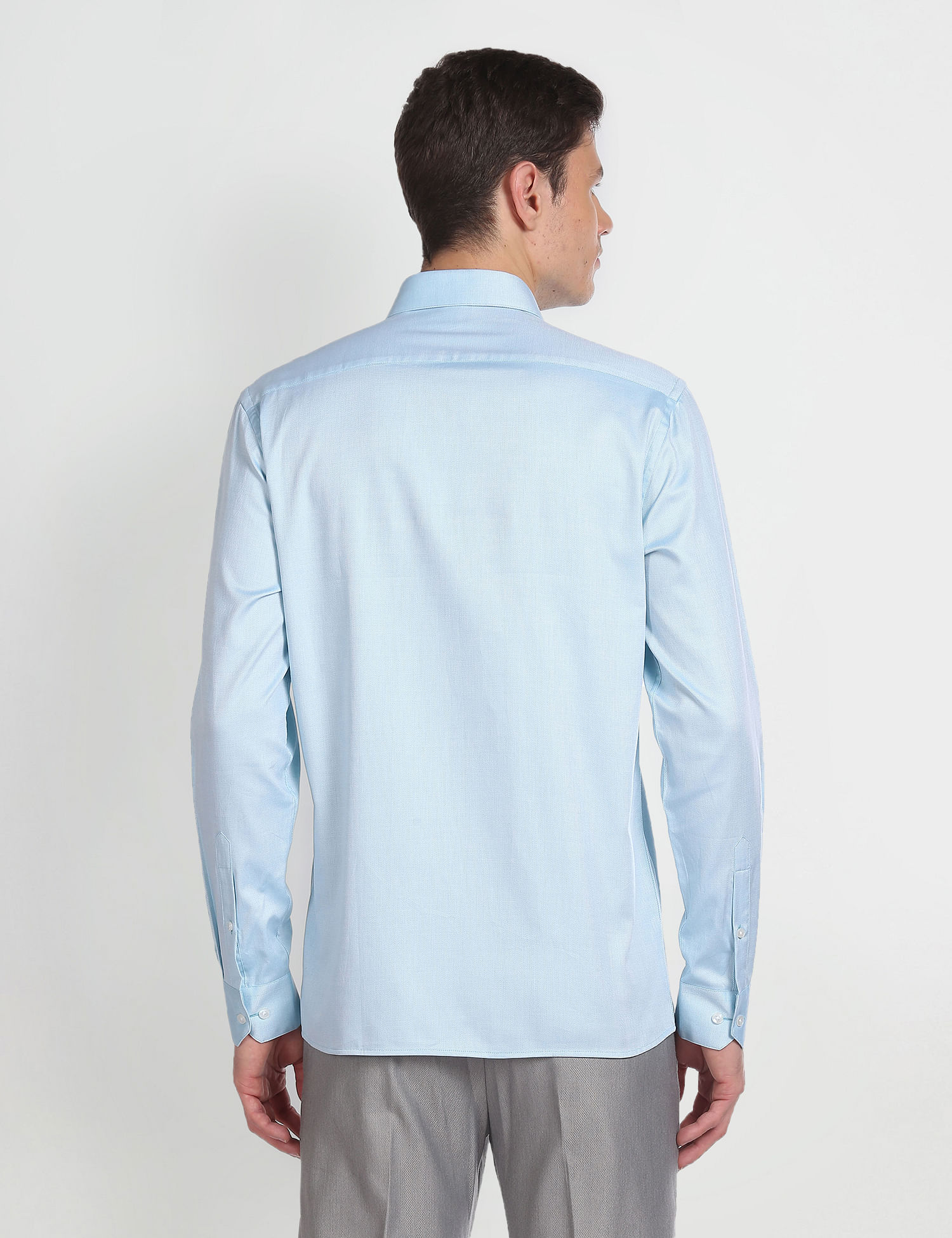 Arrow Patterned Weave Slim Fit Shirt