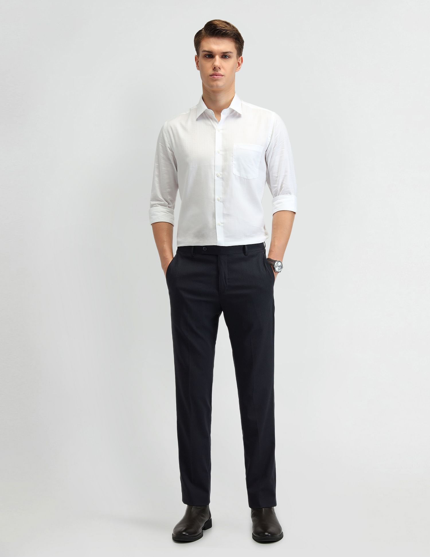 Arrow Mid Rise Tapered Fit Trousers