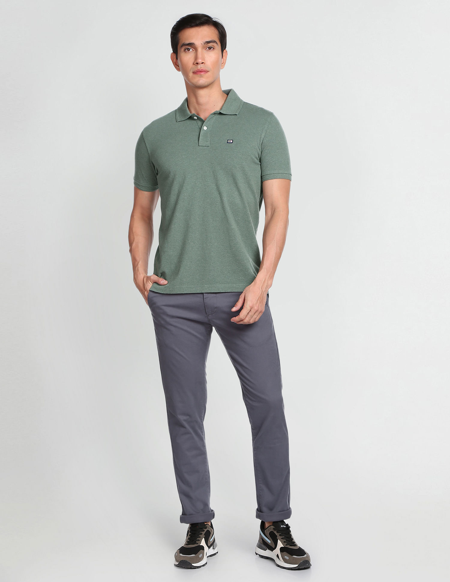 Arrow Sports Heathered Logo Polo Shirt