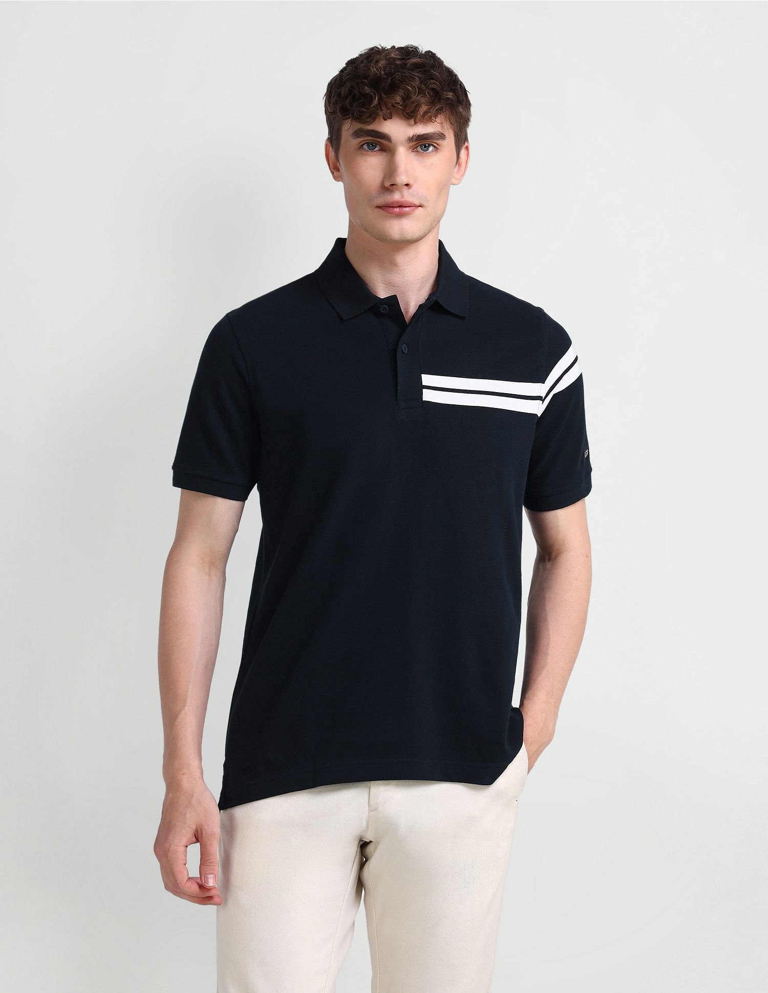 Arrow Sport Horizontal Striped Polo Shirt