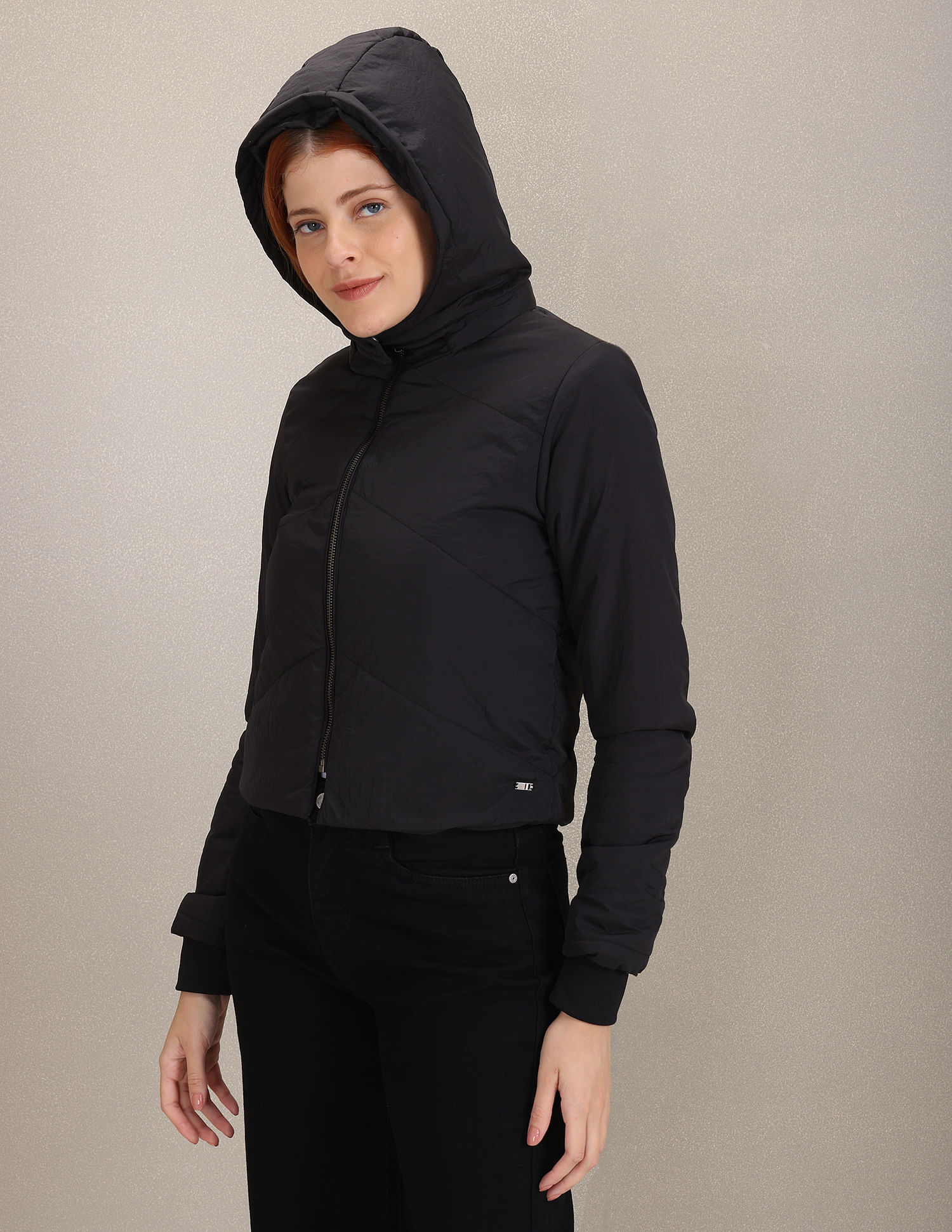 Buy U.S. Polo Assn. Women Detachable Hood Solid Cropped Jacket - NNNOW.com