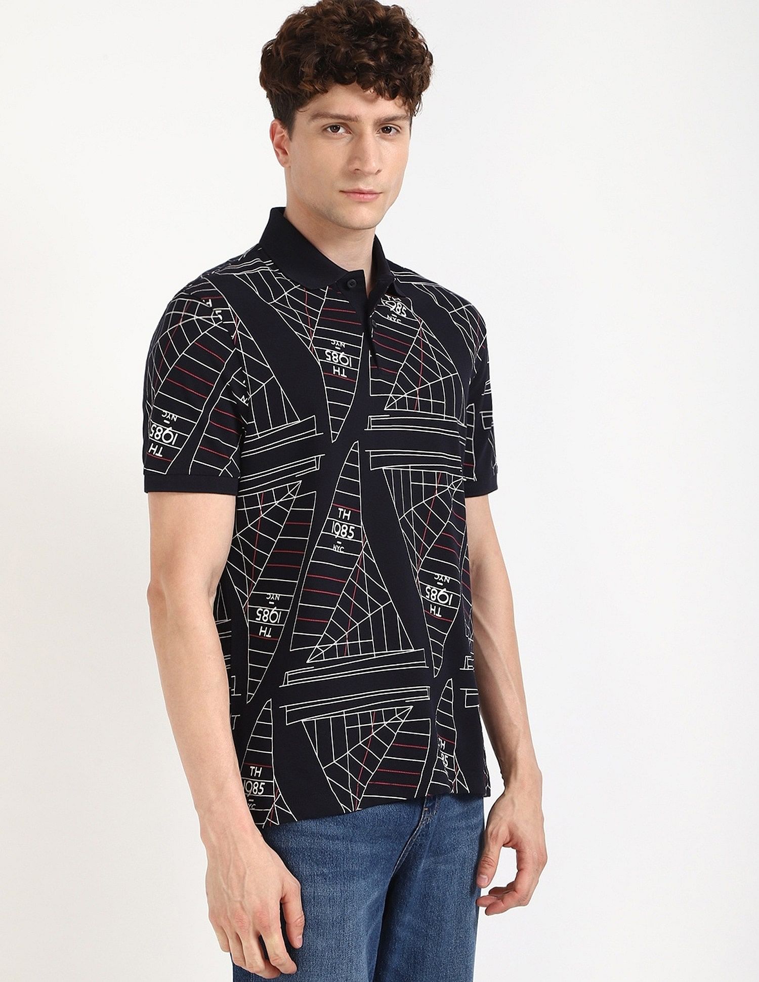 Tommy Hilfiger Printed Regular-Fit Cotton Polo Shirt