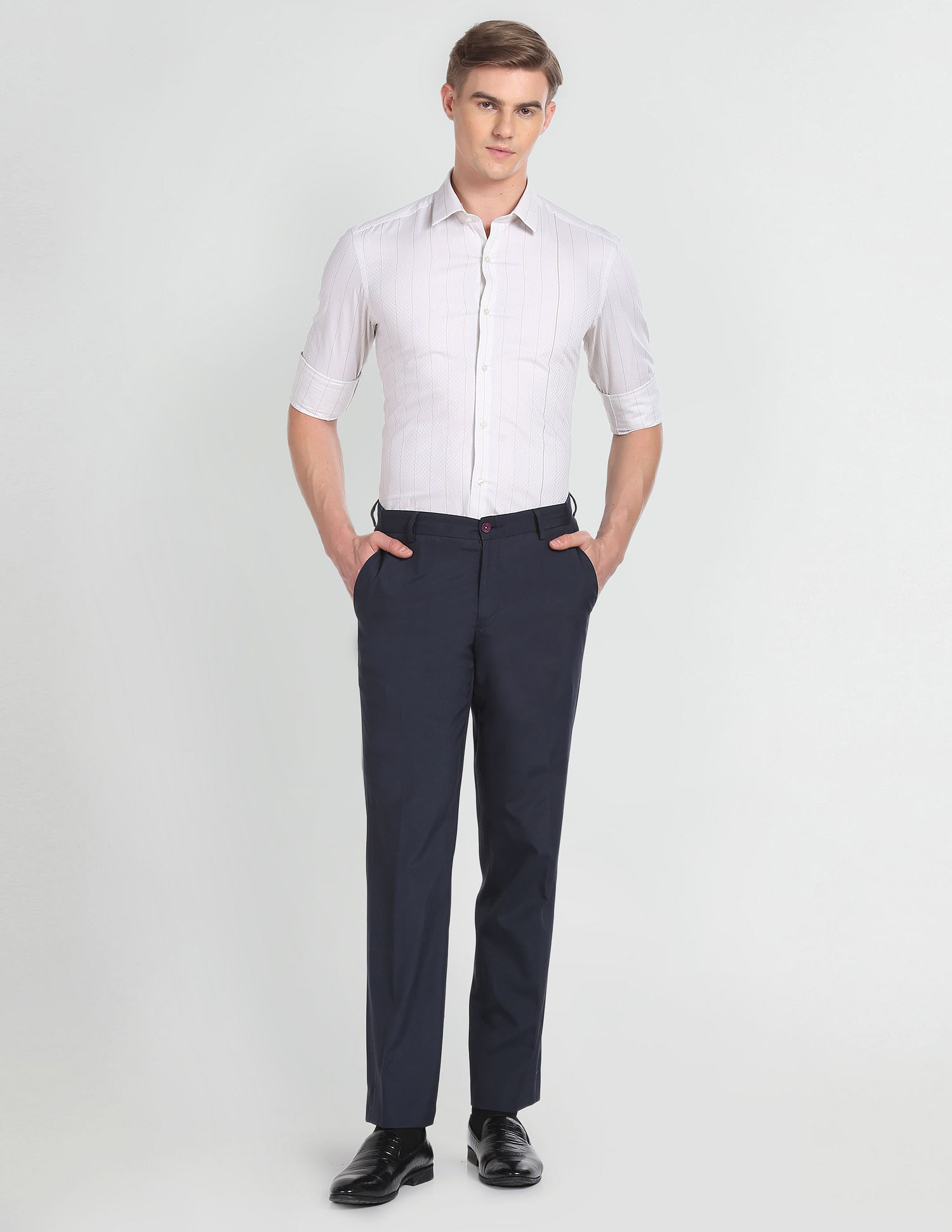 Arrow Vertical Stripe Slim Fit Shirt