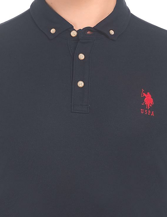 U.S. Polo Assn. Button Down Collar Solid Polo Shirt