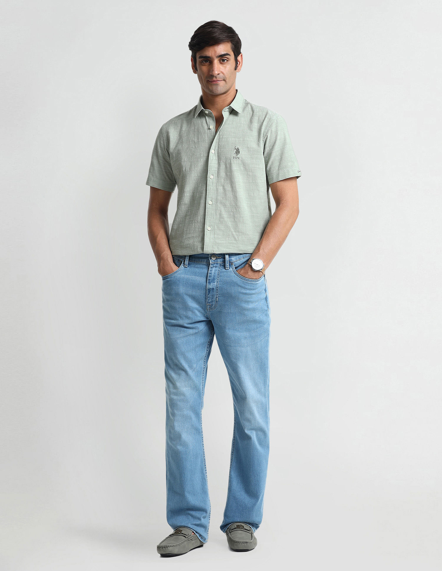 U.S. Polo Assn. Denim Co. Slim Fit Textured Shirt