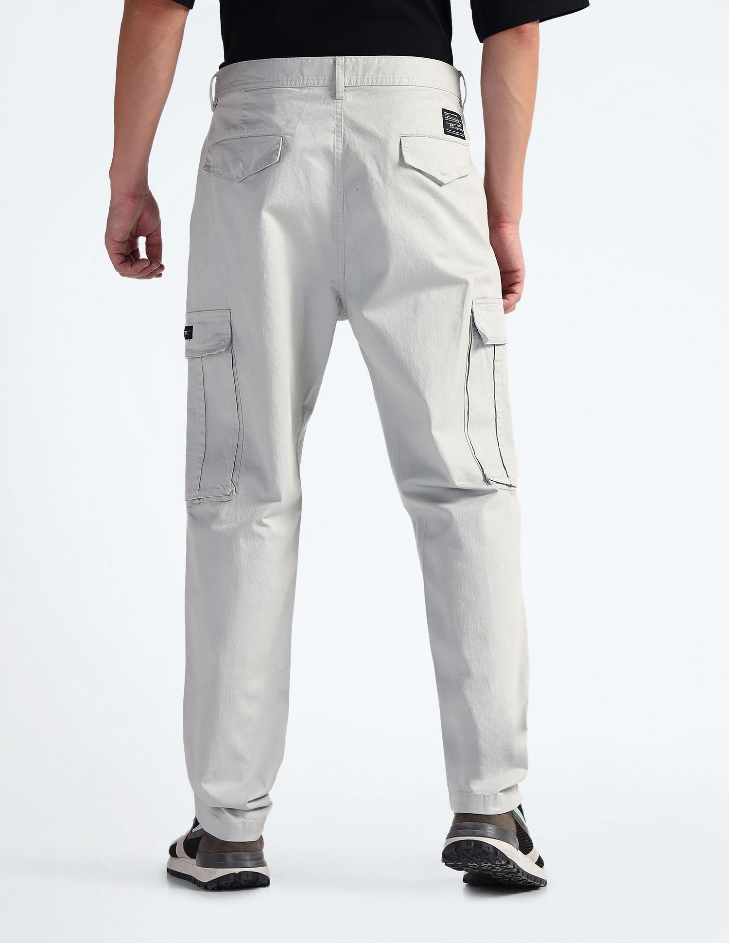 Flying Machine Solid Twill Cargo Pants