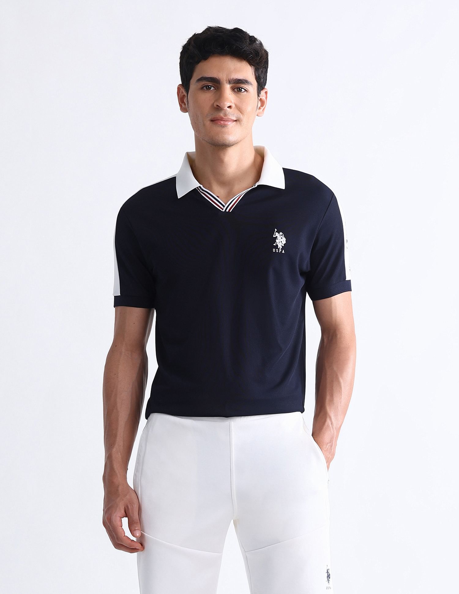 USPA Active Solid Slim Fit Polo Shirt