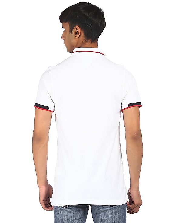 Tommy Hilfiger Tipped Slim Fit Polo T Shirt White