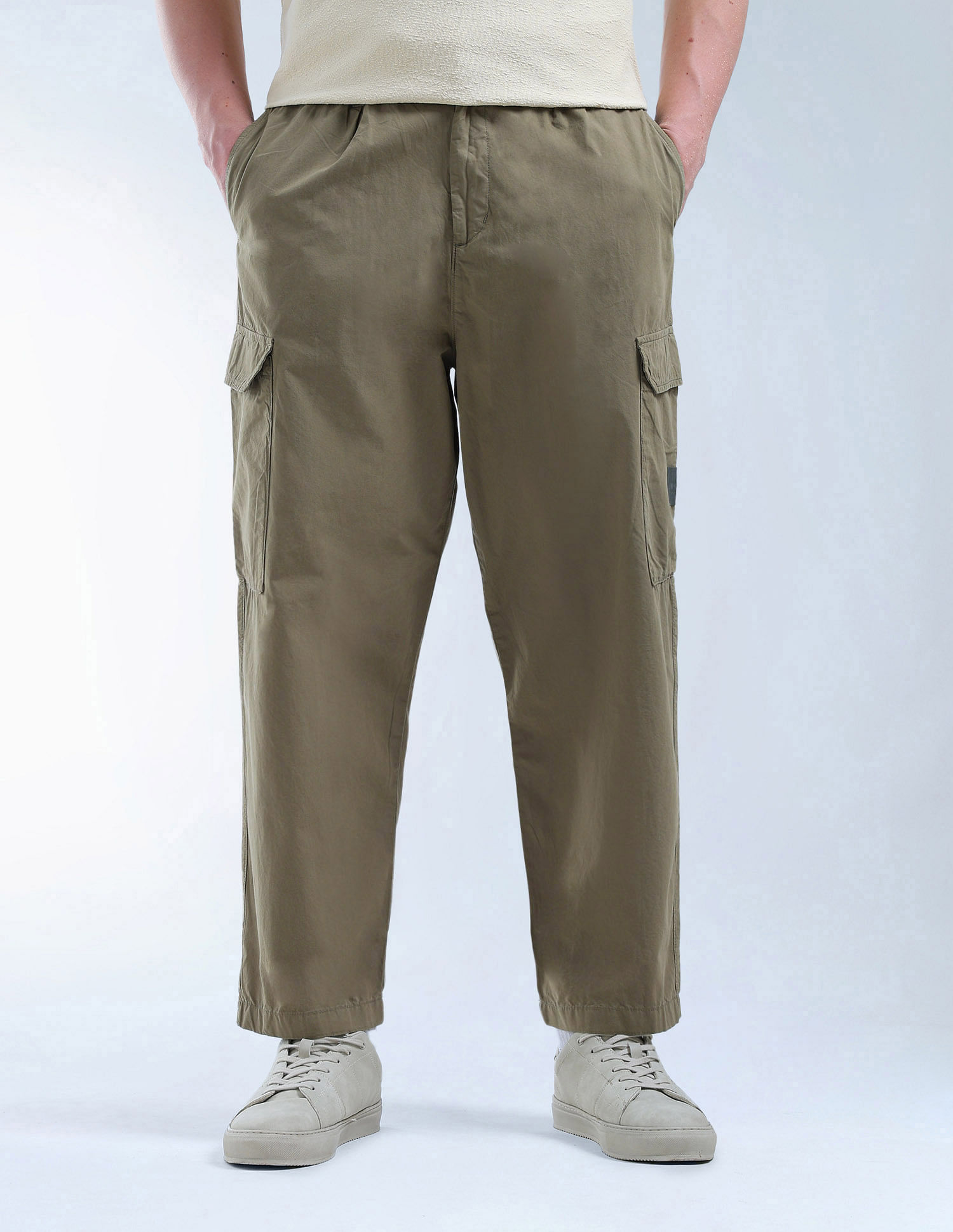 Flying Machine Loose Fit Solid Twill Cargo
